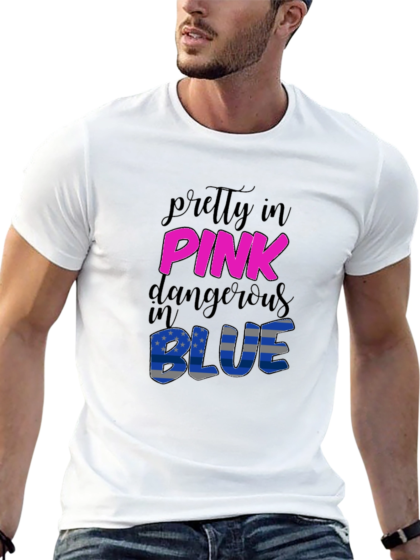 Pretty in Pink Dangerous in Blue T-Shirt