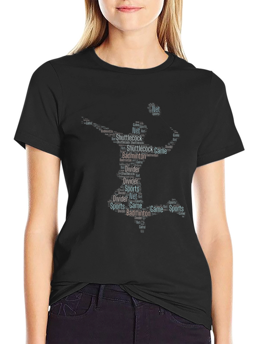 Badminton Word Art T-Shirt - Sports Enthusiast Tee