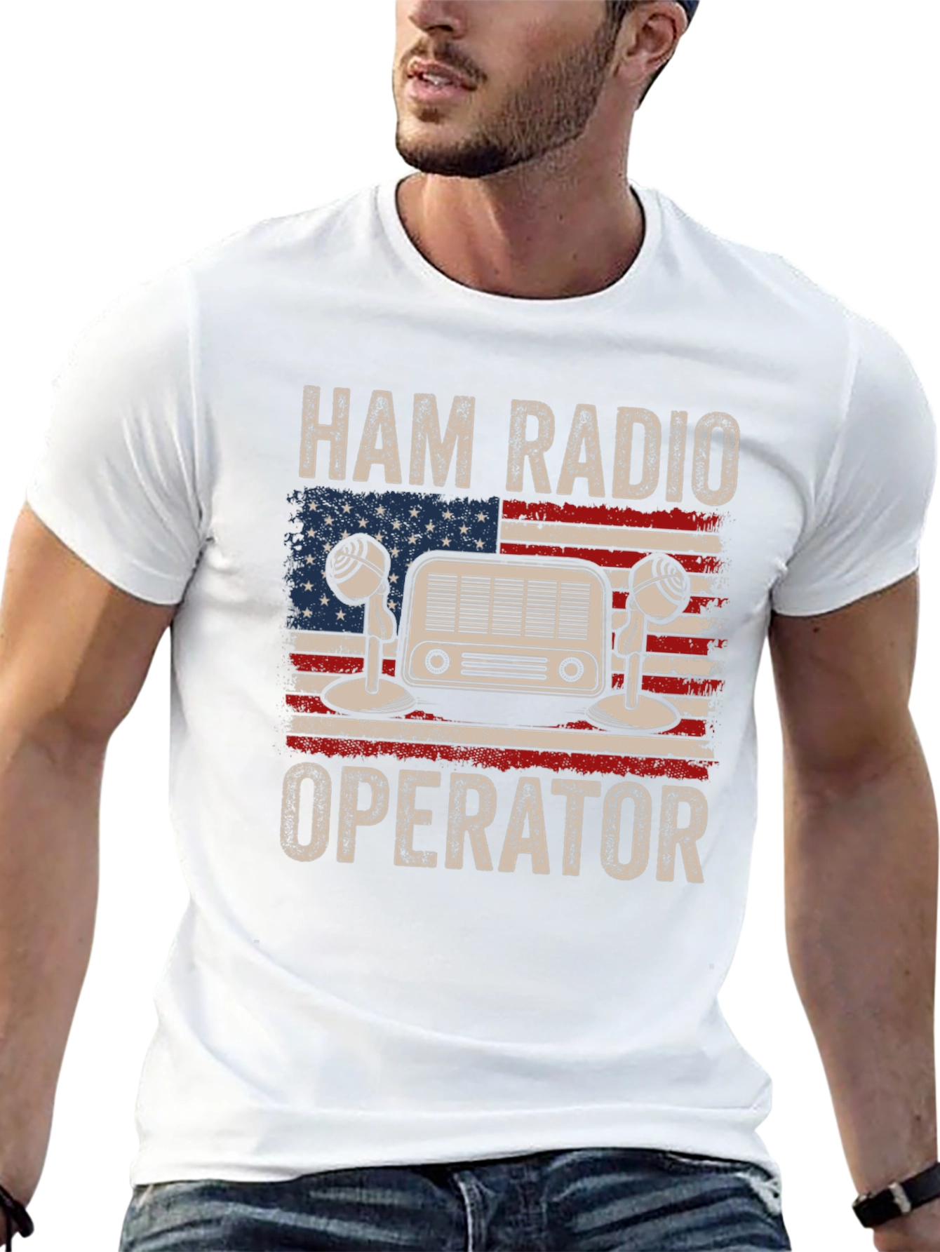 Ham Radio Operator American Flag T-Shirt