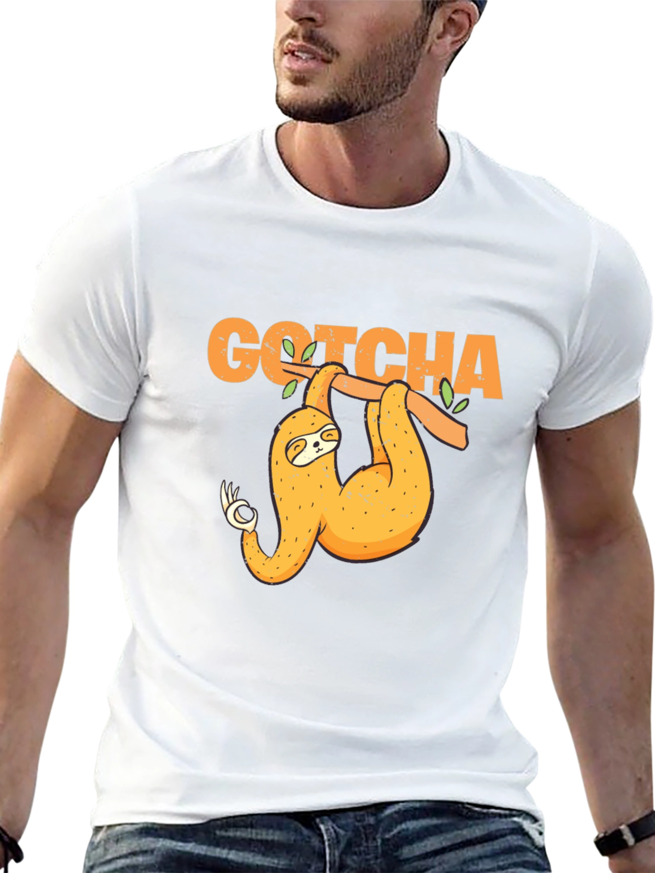 Gotcha Sloth T-Shirt - Funny Ok Sign