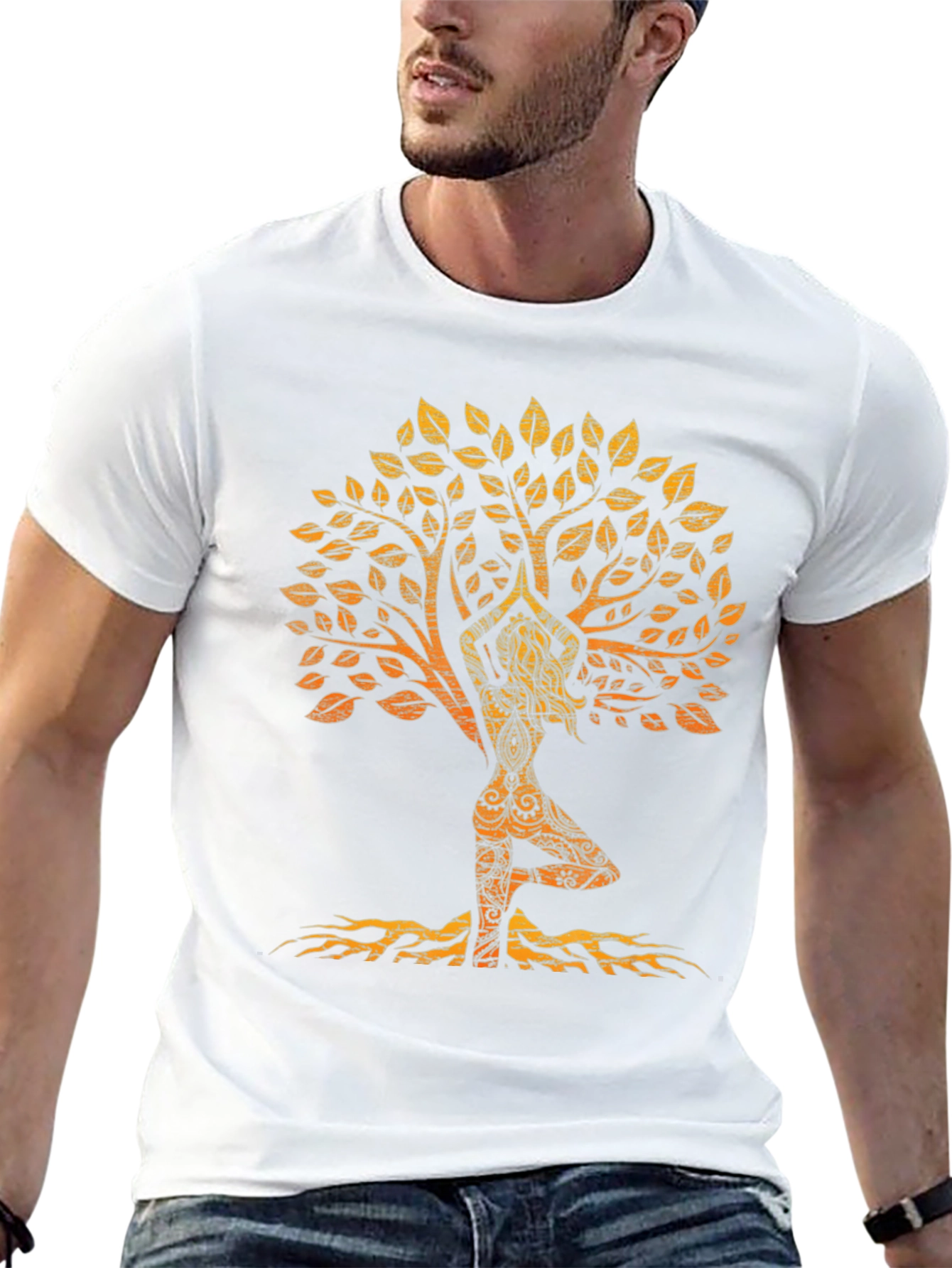 Yoga Tree Silhouette Black T-Shirt