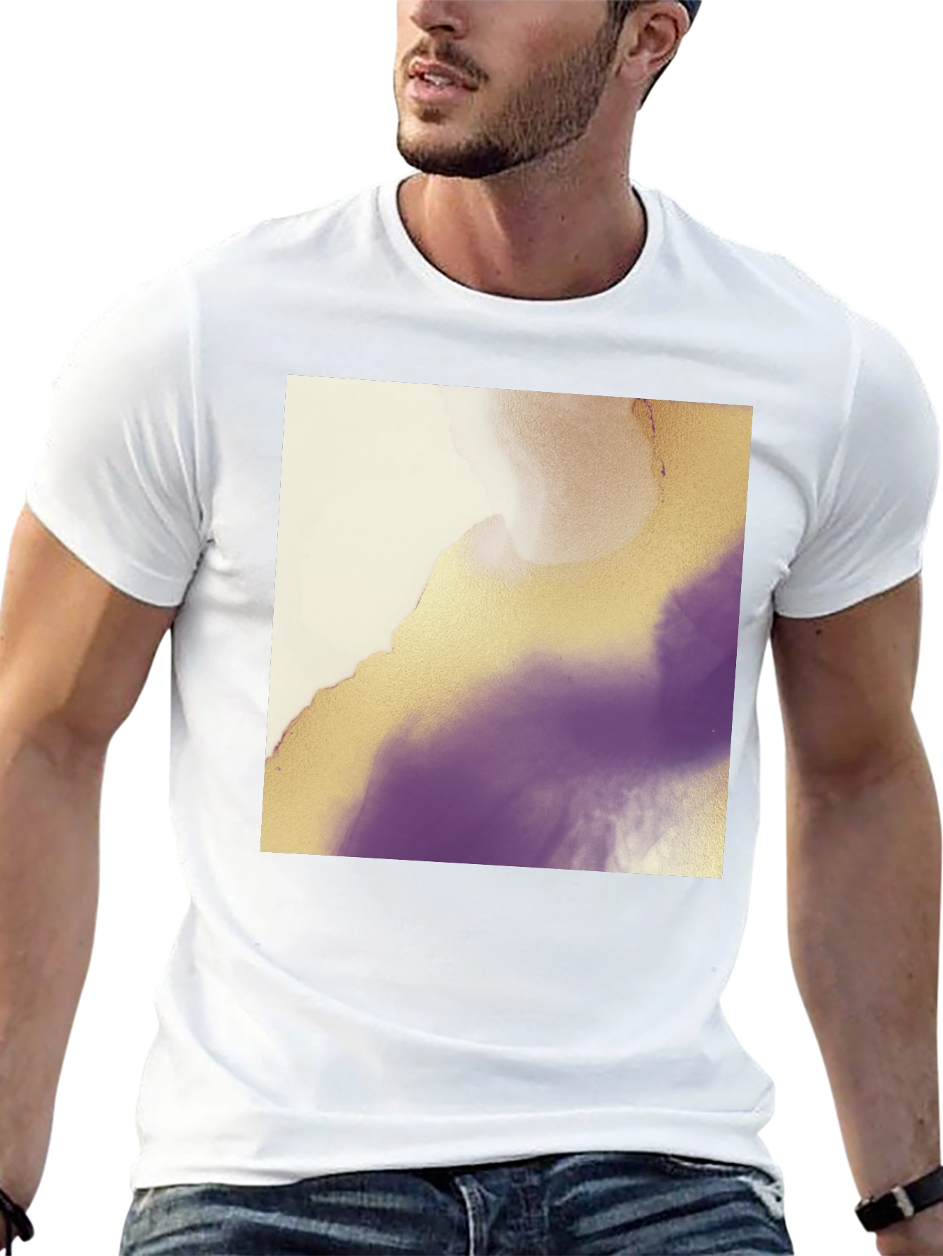 Abstract Art Graphic Tee - Black