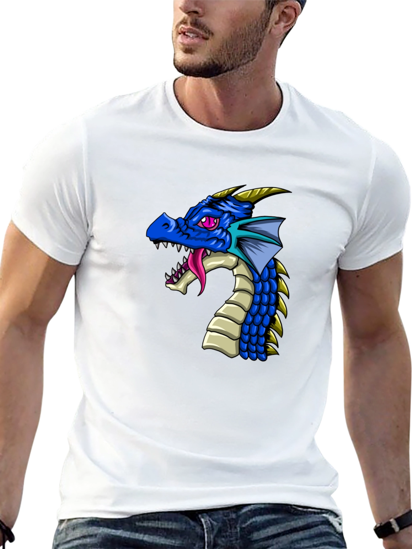 Dragon Graphic Print Black T-Shirt