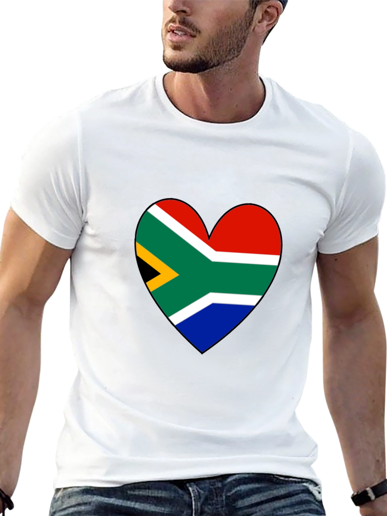 South Africa Flag Heart Graphic Tee