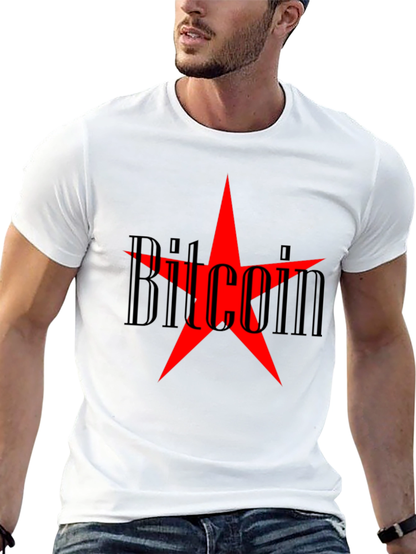 Bitcoin Star Graphic Tee - Crypto Enthusiast T-Shirt