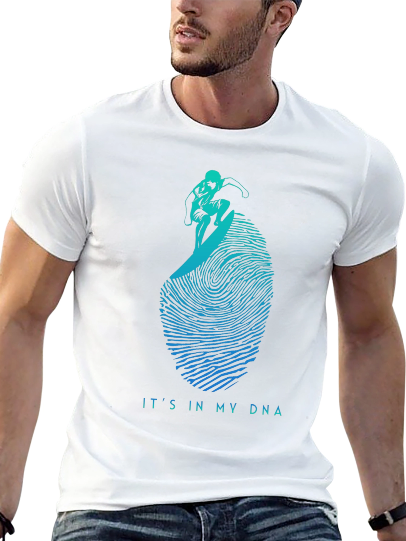 Surfing DNA Graphic Tee - Black Cotton Shirt