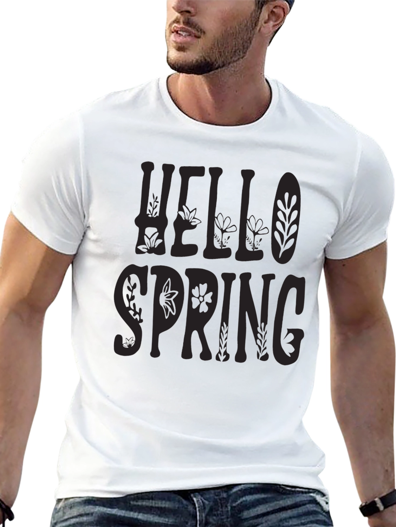 Hello Spring Graphic Tee - Black