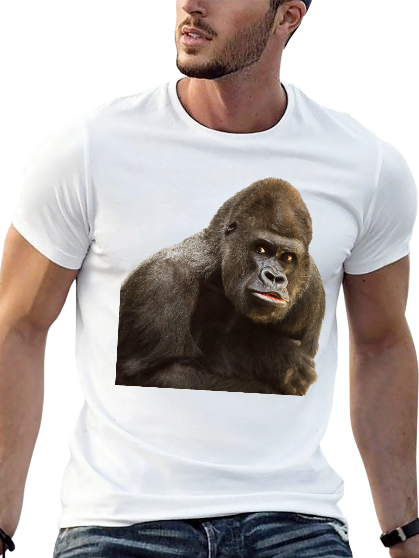 Gorilla Graphic Black T-Shirt - Animal Lover Tee