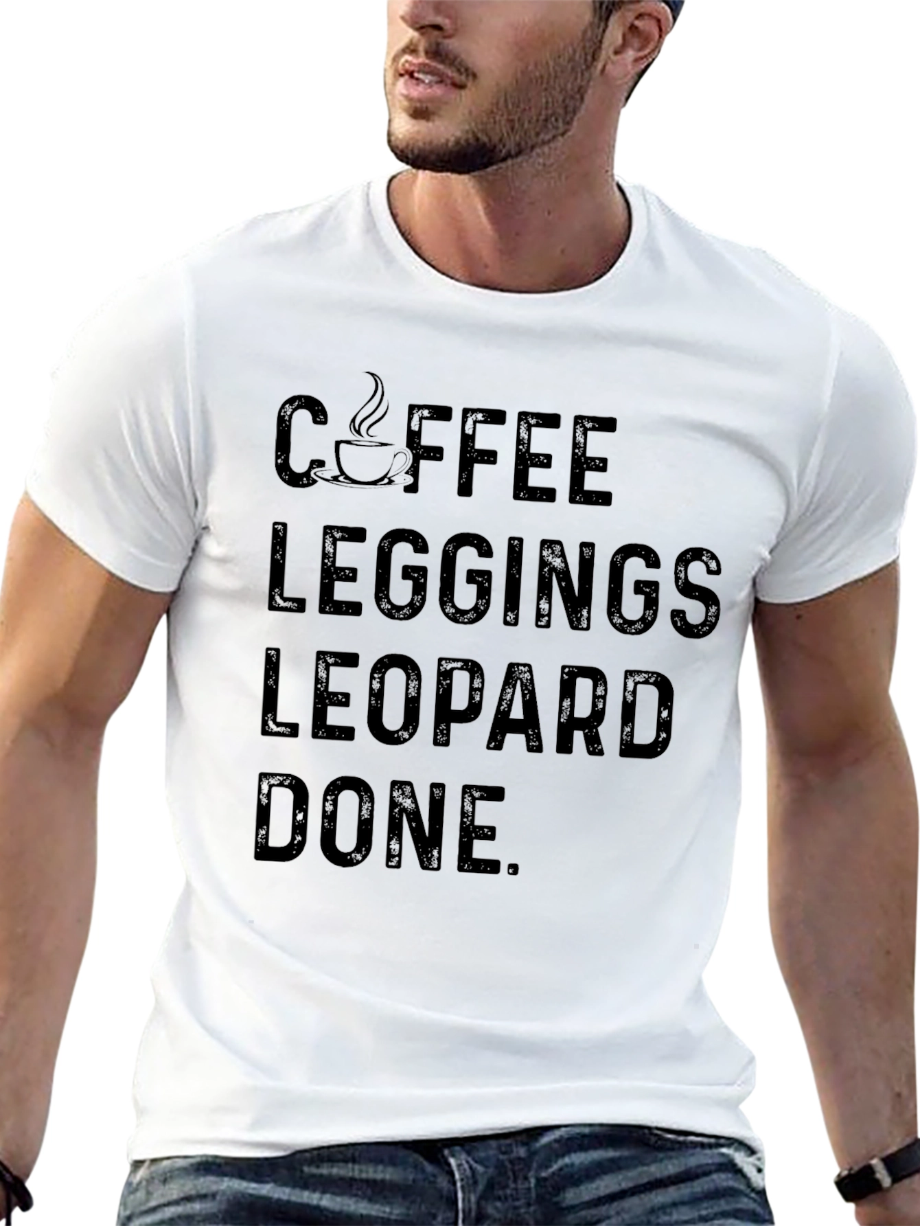 Coffee Leggings Leopard Done T-Shirt