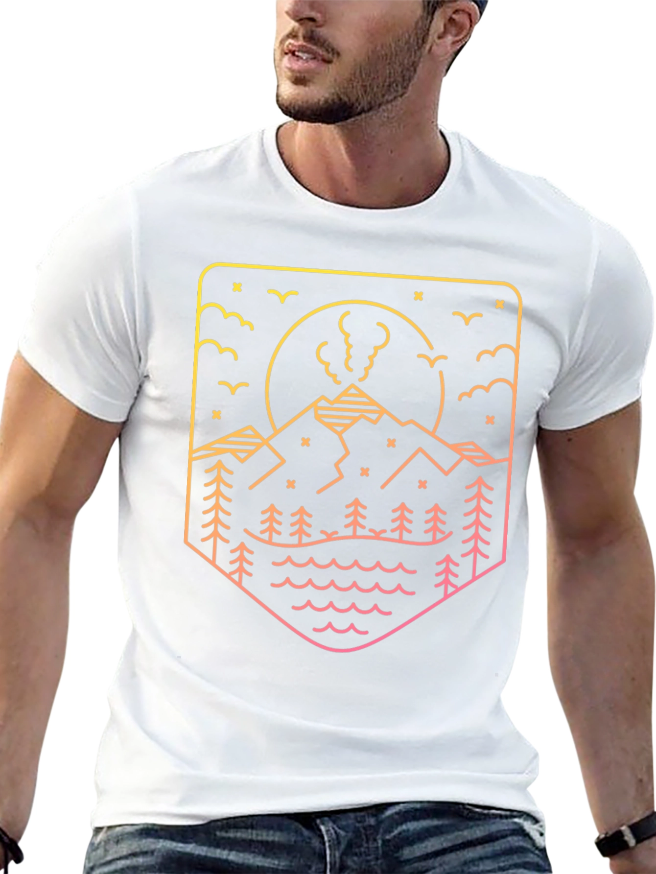 Mountainscape Graphic Tee - Black