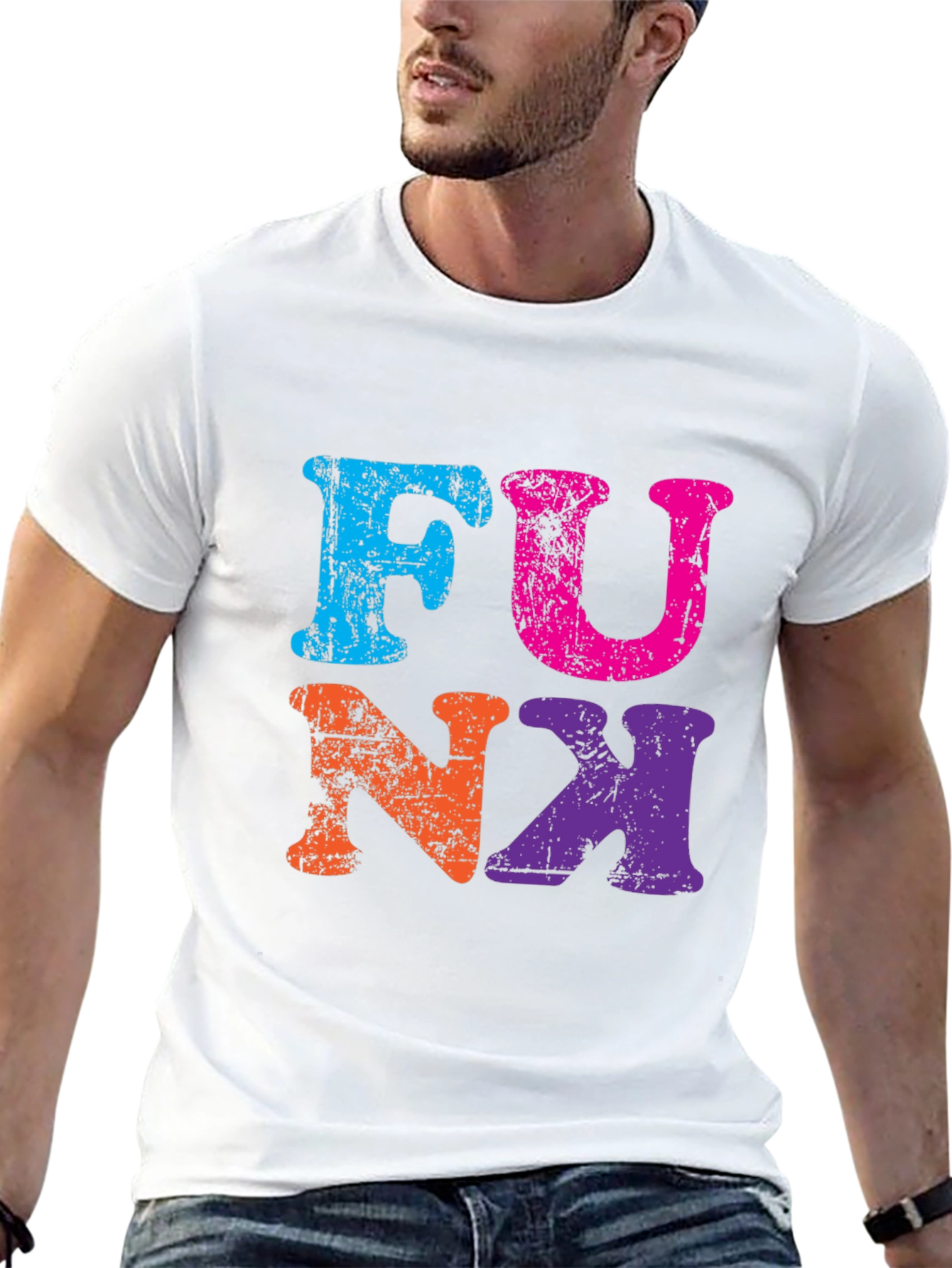Retro Funk Graphic Tee - Black Cotton T-Shirt
