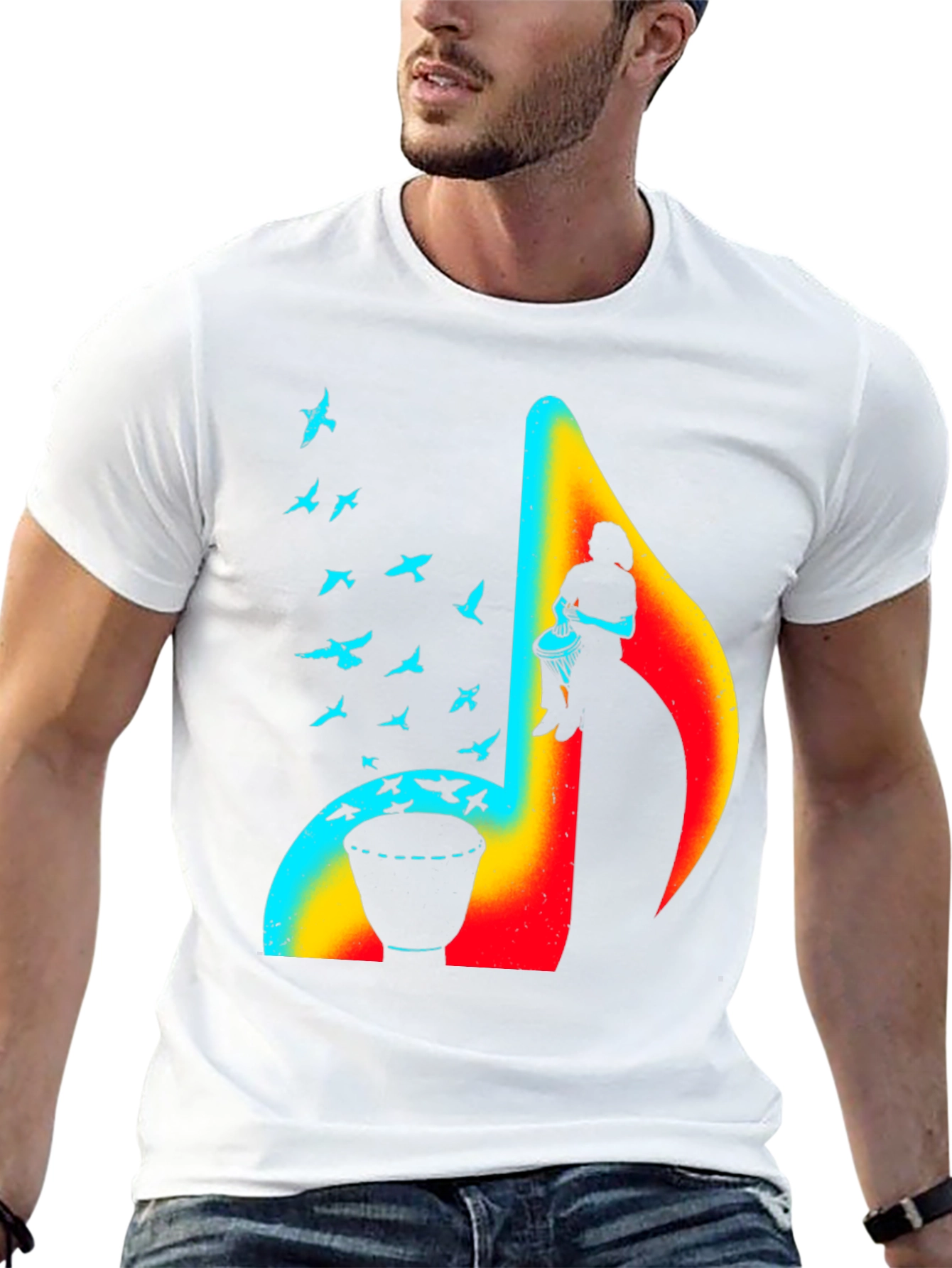 Musical Note Drum T-Shirt - Unique Design