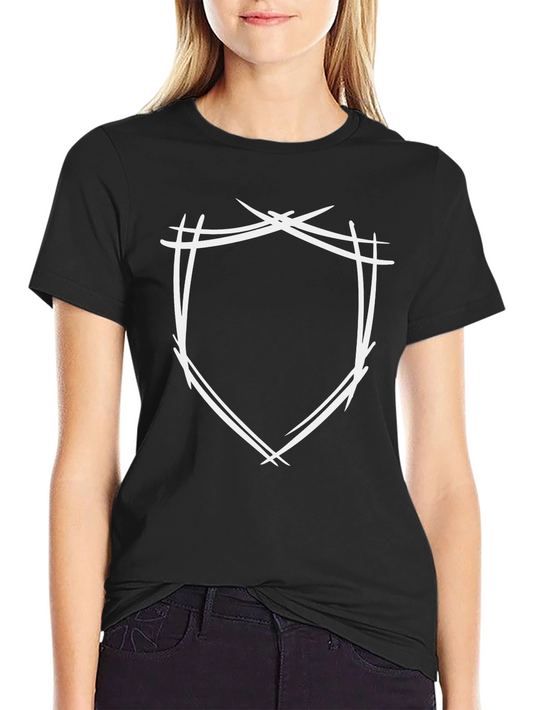 Edgy Shield Graphic Black T-Shirt