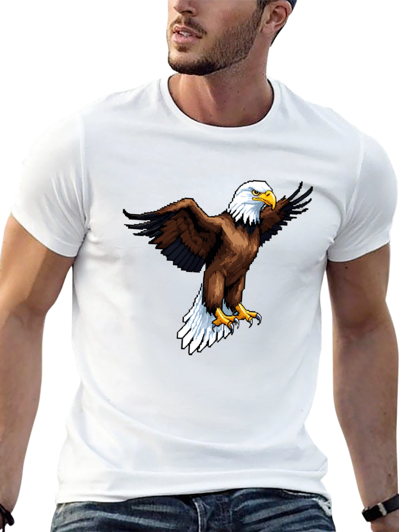 Bold Eagle Graphic Print Black T-Shirt