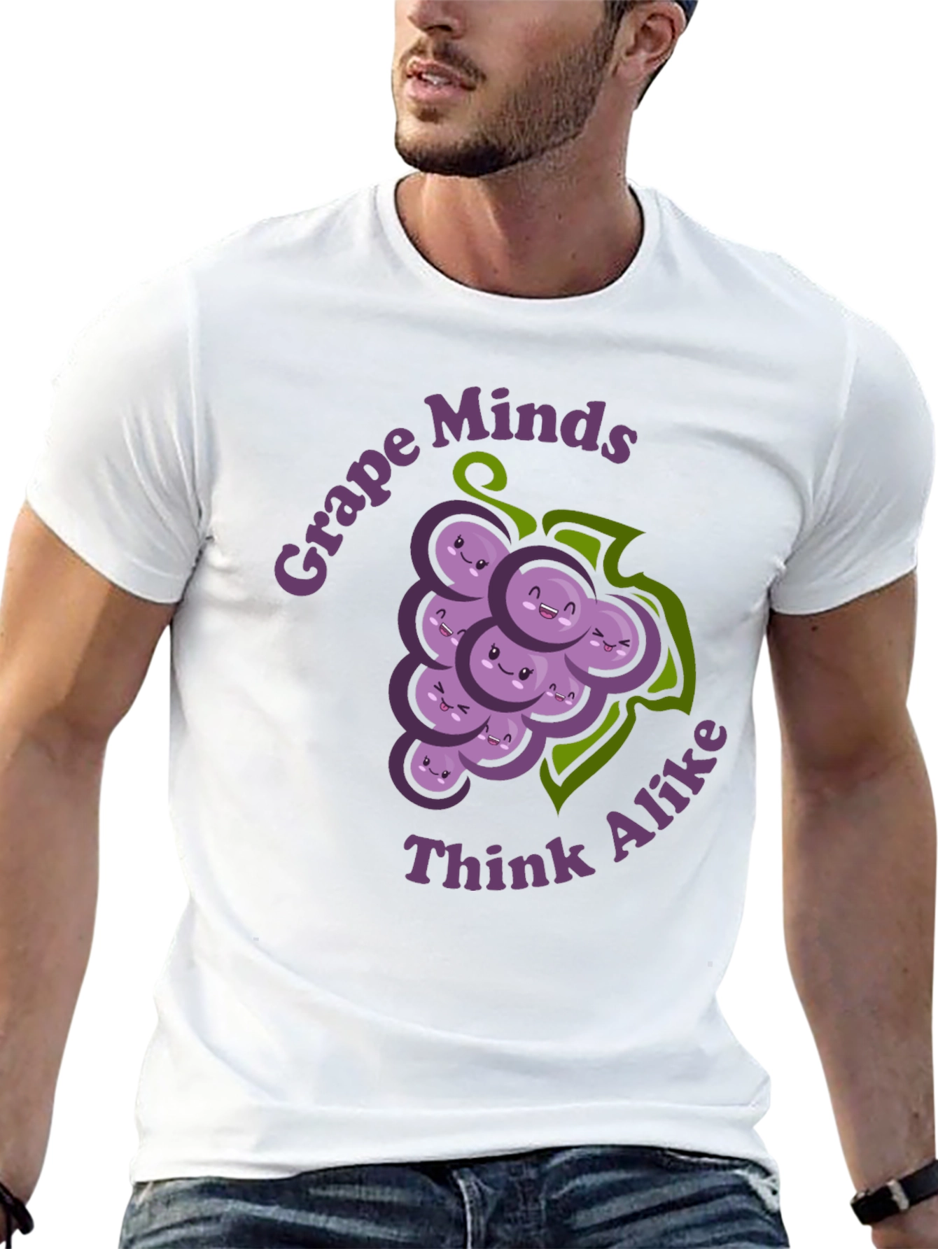 Grape Minds Think Alike Funny Graphic T-Shirt