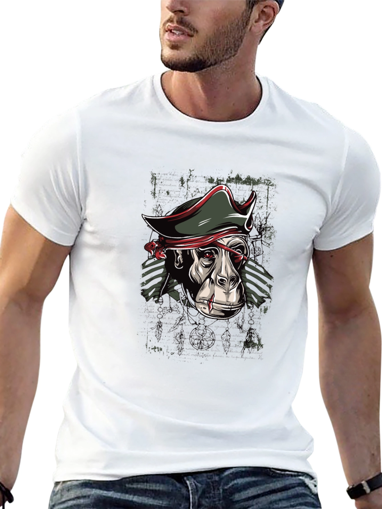 Pirate Monkey Graphic T-Shirt