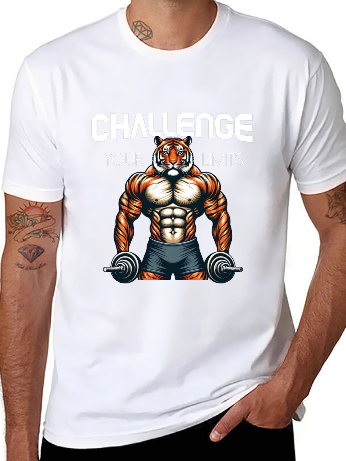 Challenge Your Limits Tiger Gym T-Shirt