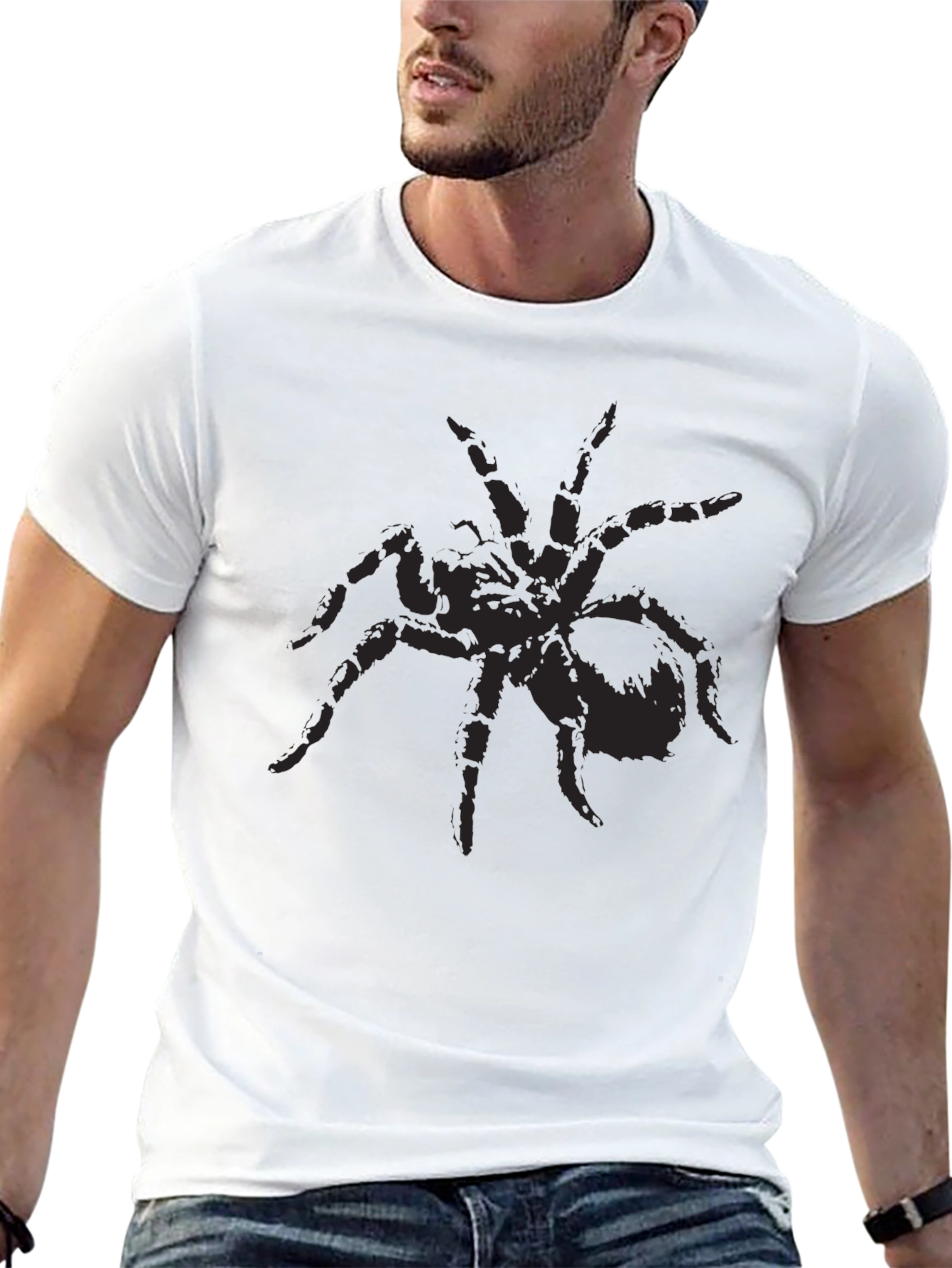 Black Spider Graphic Tee - Creepy Cool Design