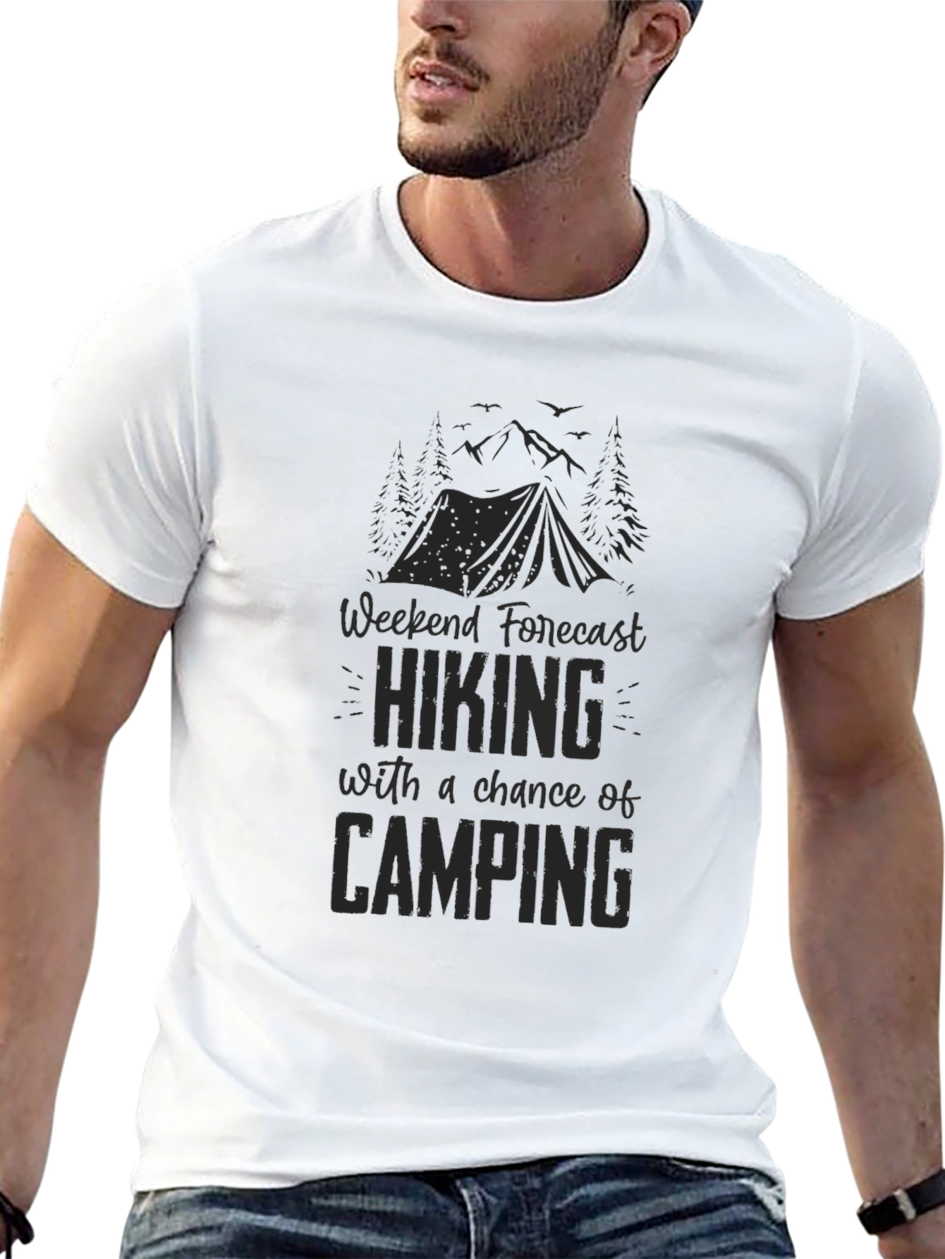 Hiking & Camping Forecast Graphic T-Shirt