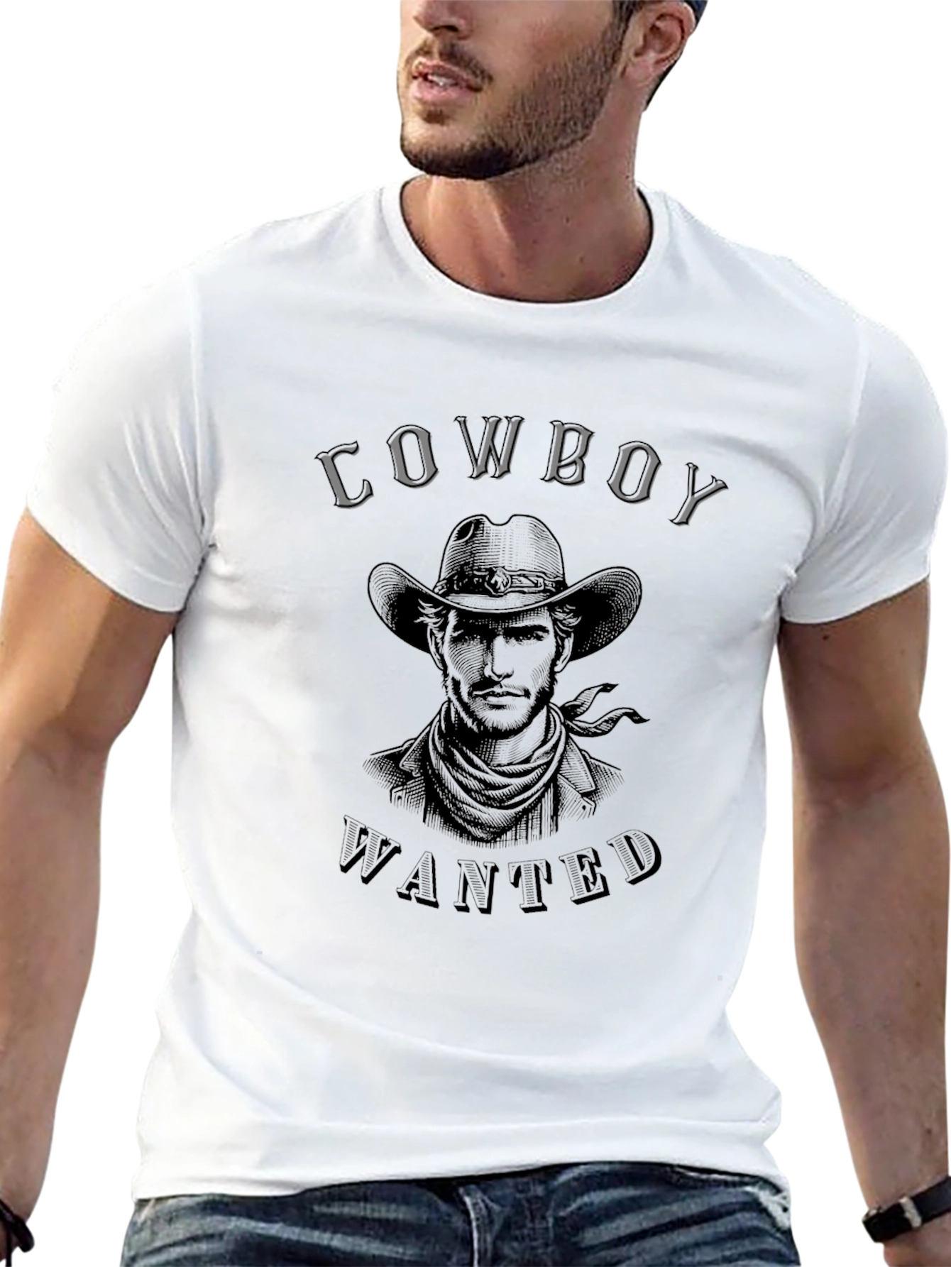 Cowboy Wanted Graphic T-Shirt - Classic Western Style