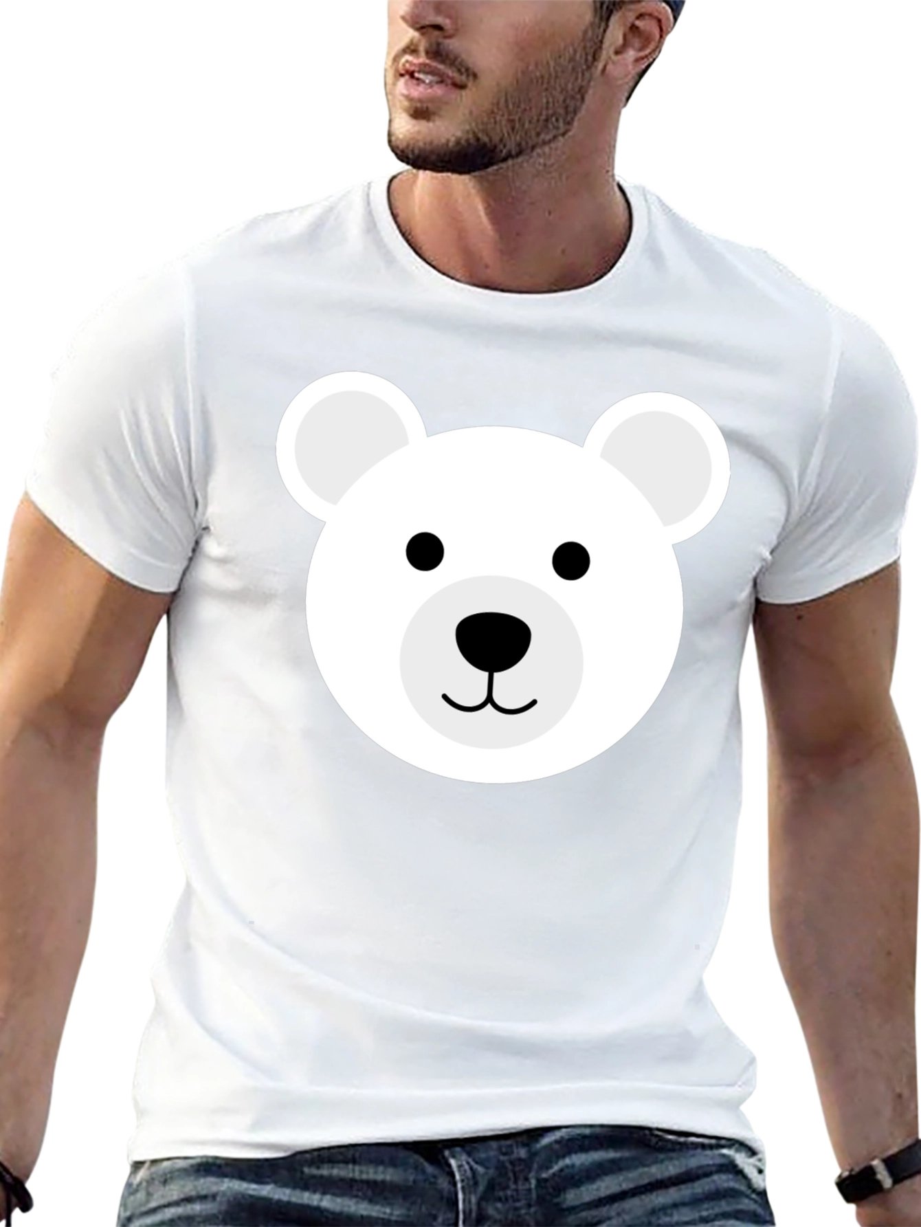Cute Bear Graphic Black T-Shirt