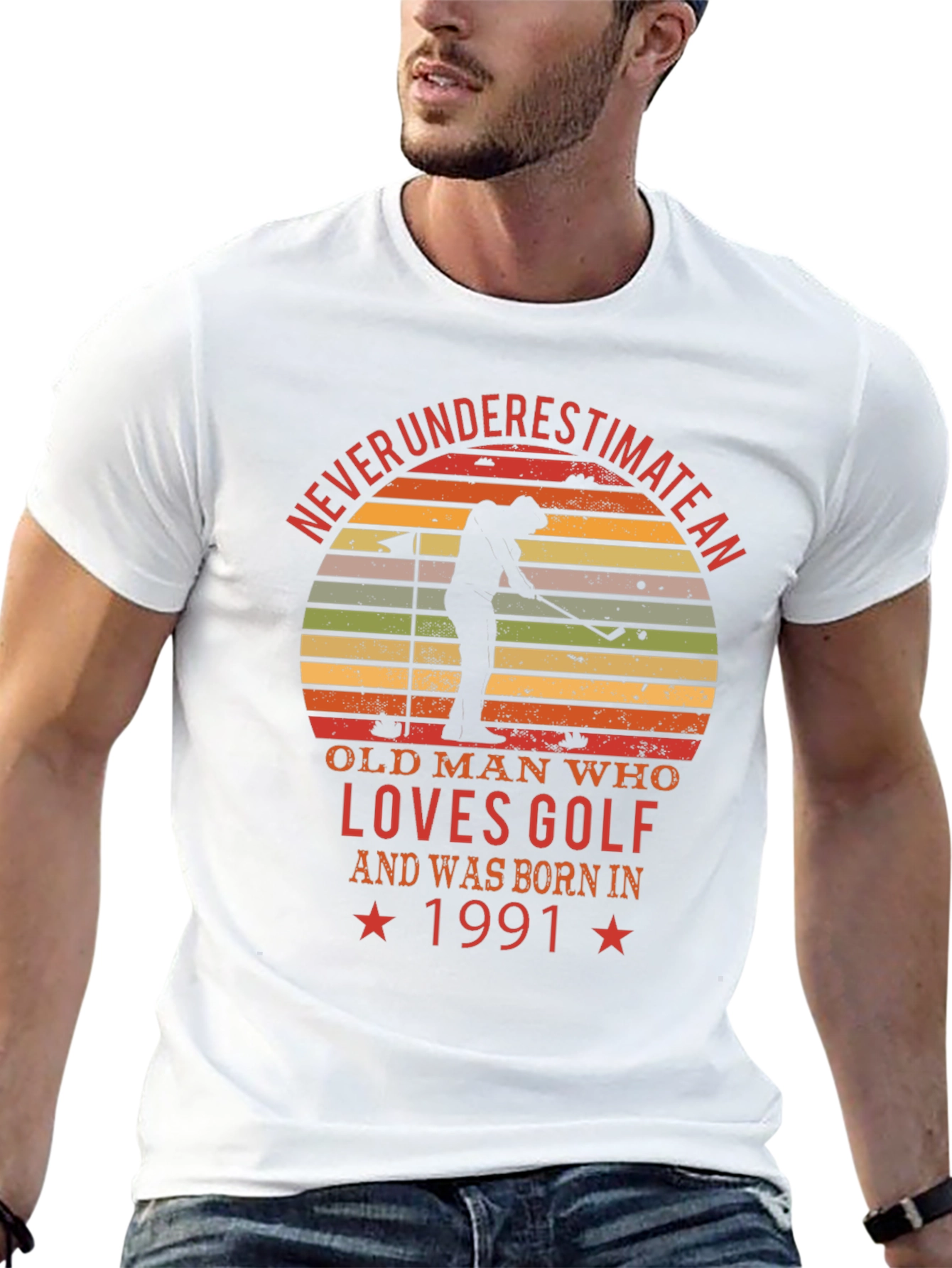 Never Underestimate an Old Man Golf T-Shirt