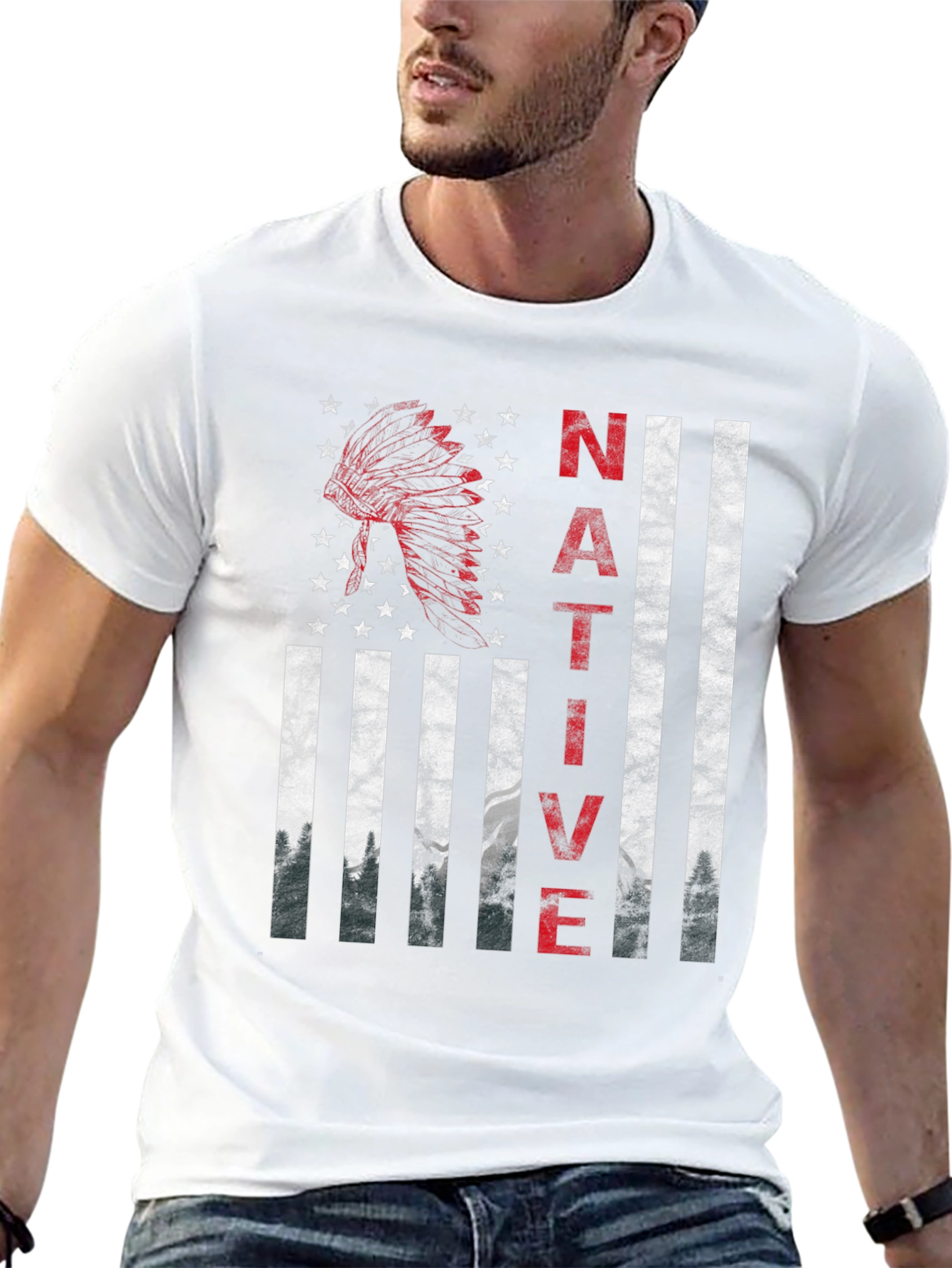 Native American Flag Graphic T-Shirt
