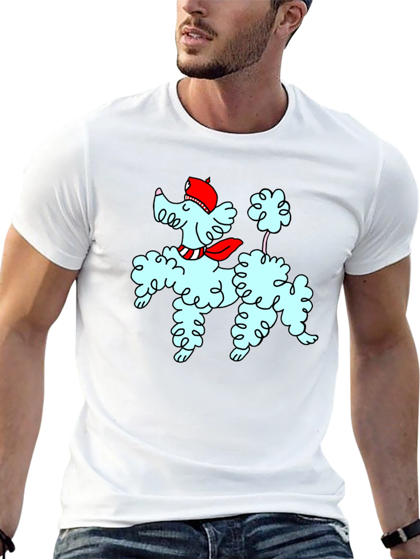 Poodle Graphic Tee - Stylish Dog Design T-Shirt