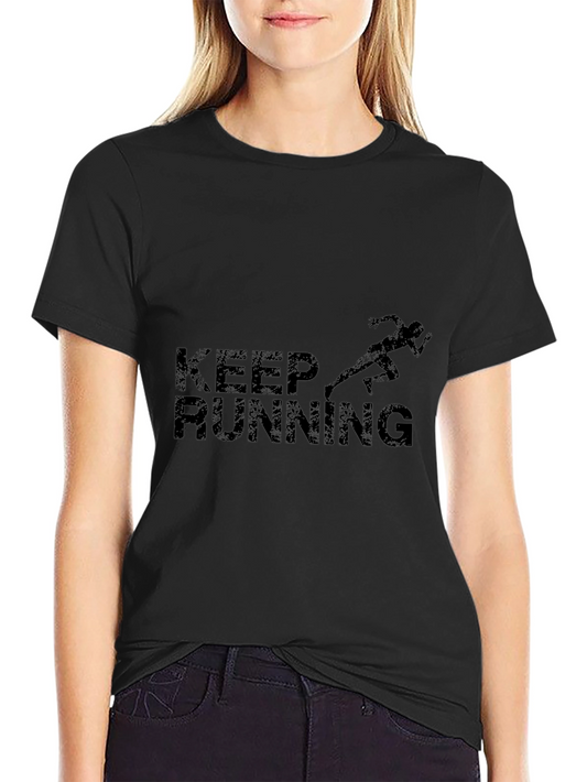 Keep Running T-Shirt - Black Athletic Design