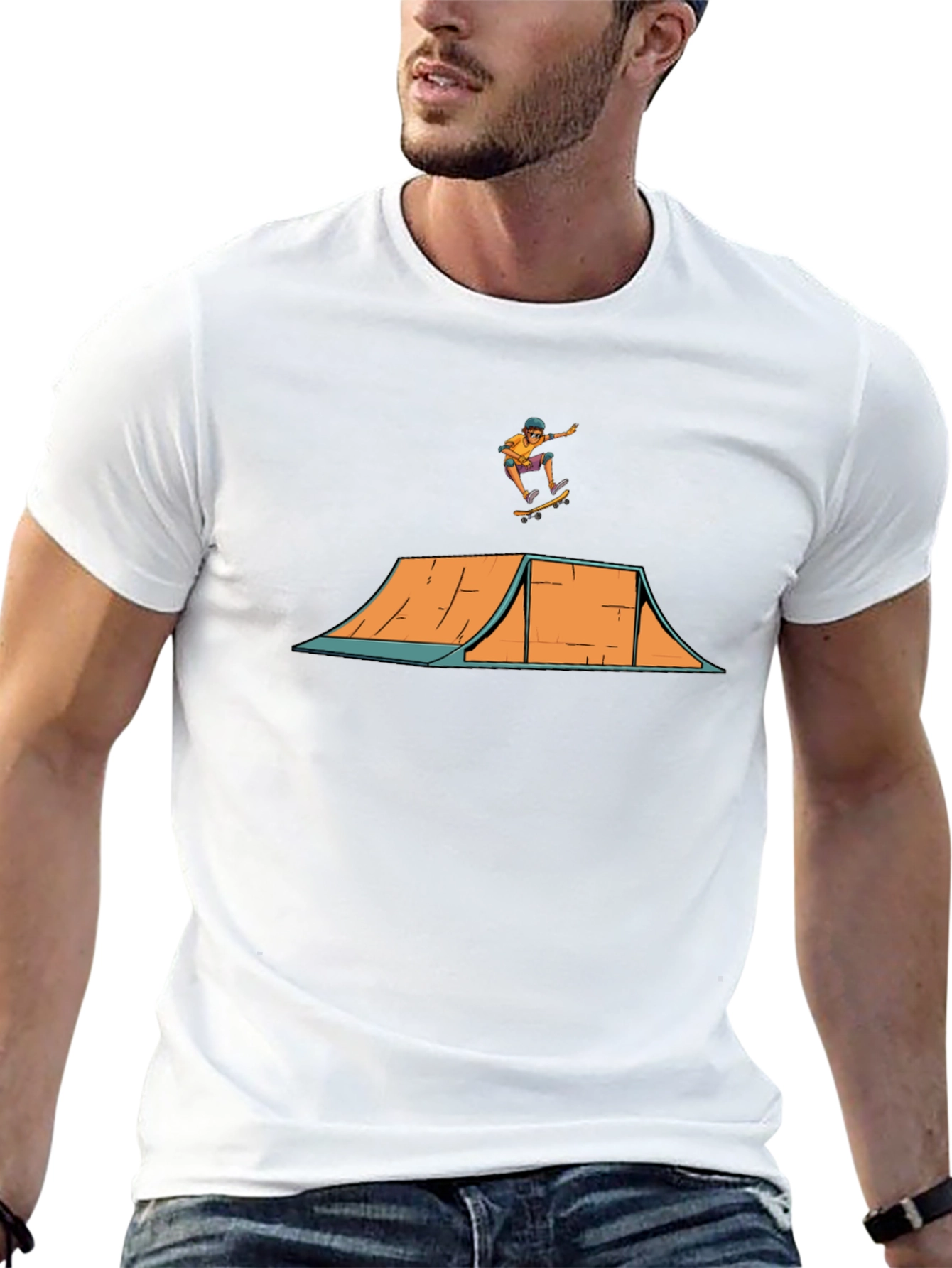 Skate Ramp Tee - Black Cotton Graphic T-Shirt