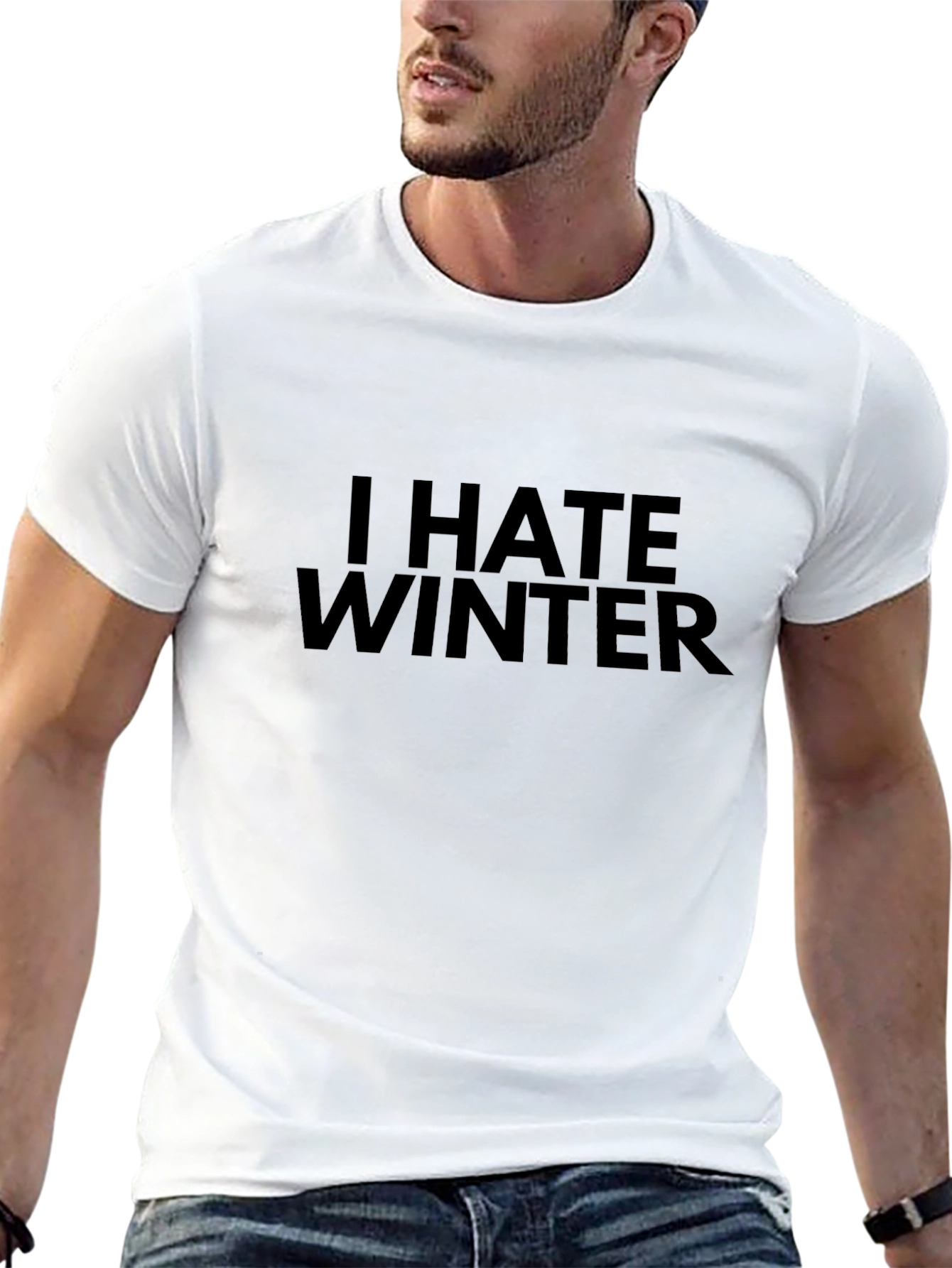 I Hate Winter T-Shirt - Black Crew Neck