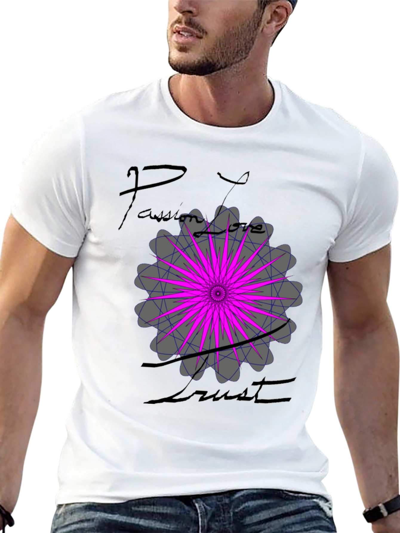 Passion Love Trust Graphic Tee - Black