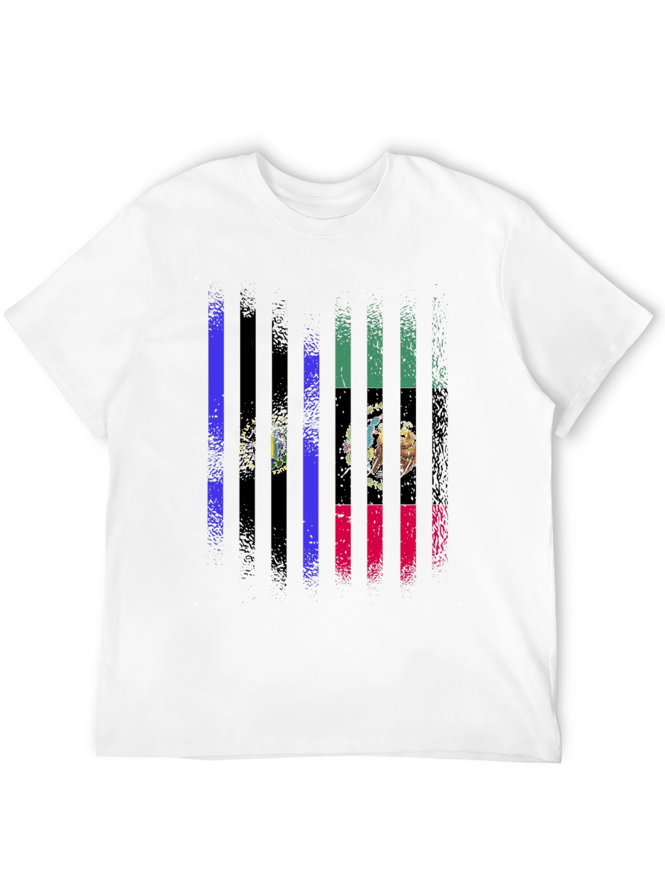Distressed State Flag Graphic Tee - Black Cotton