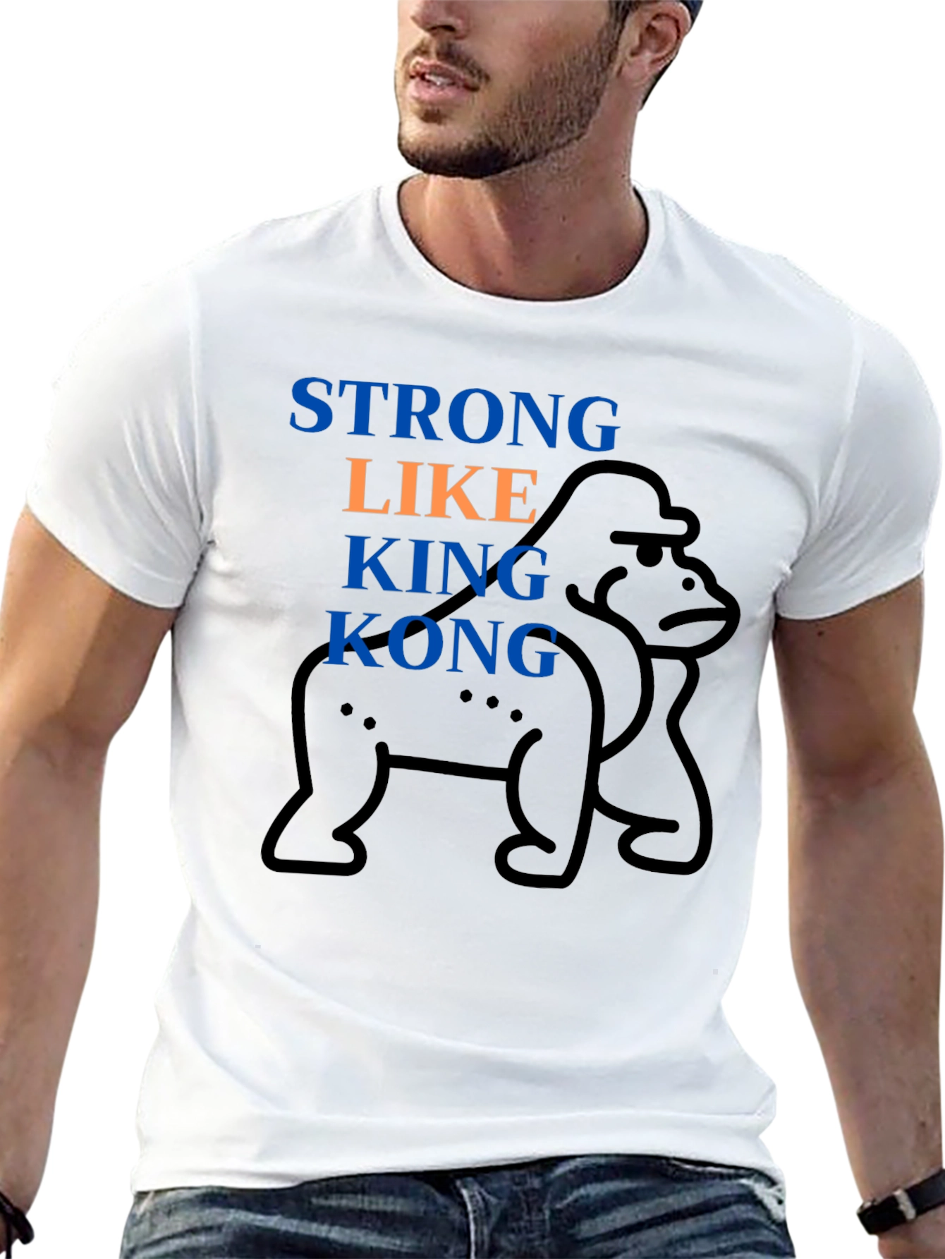 Strong Like King Kong Black Graphic Tee