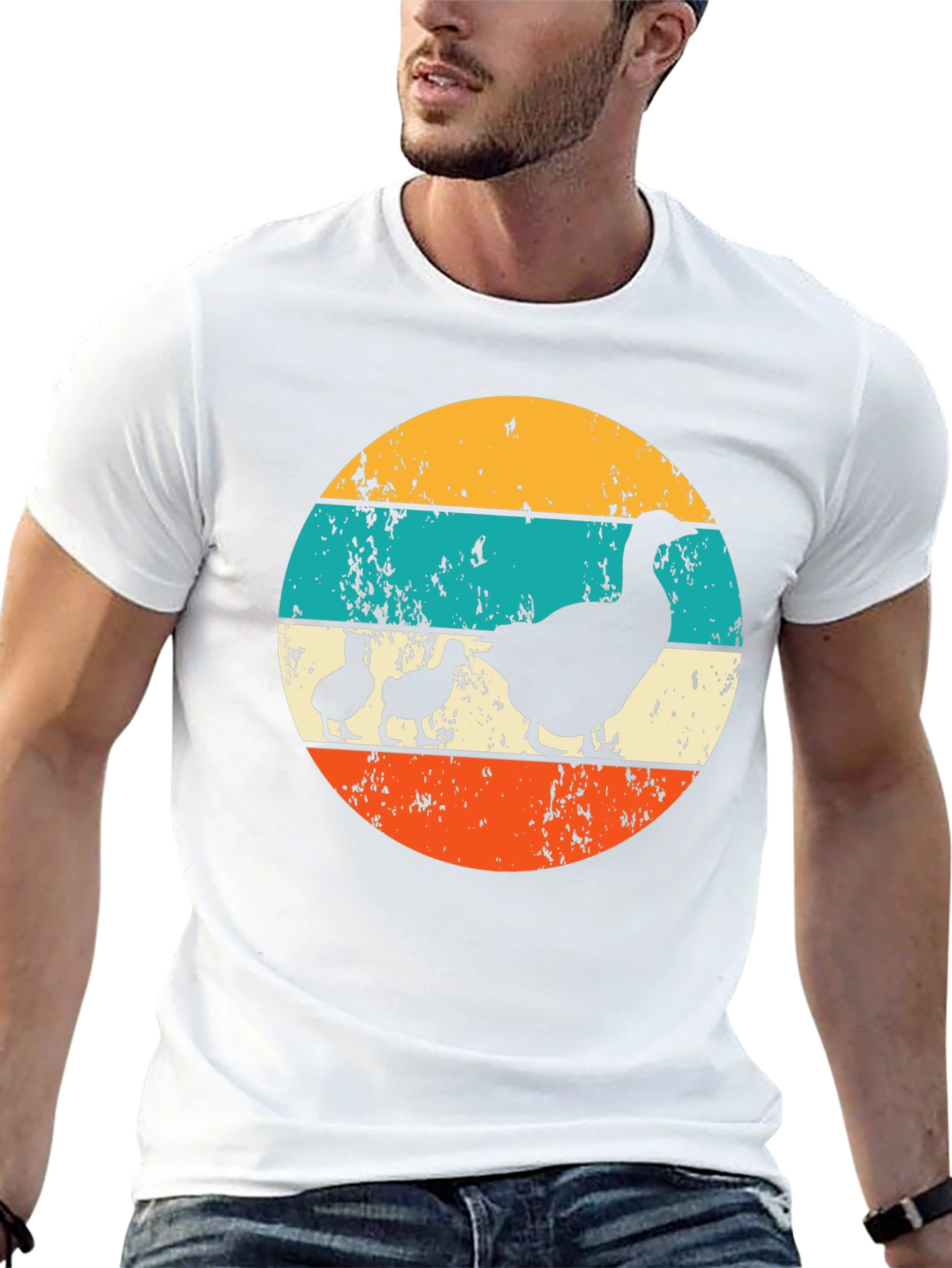 Retro Goose and Ducklings Graphic Tee