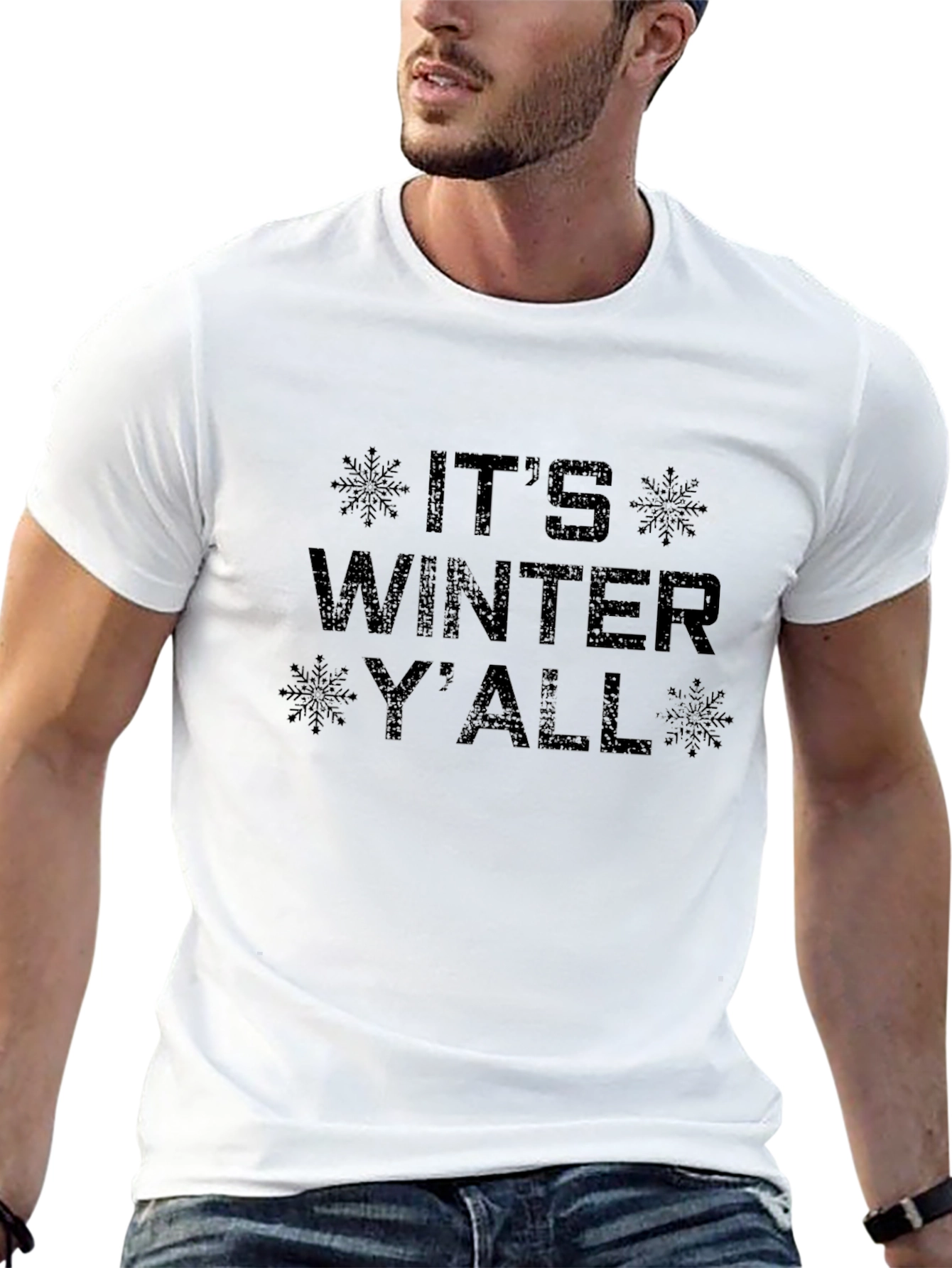 Its Winter Yall T-Shirt - Black Holiday Tee