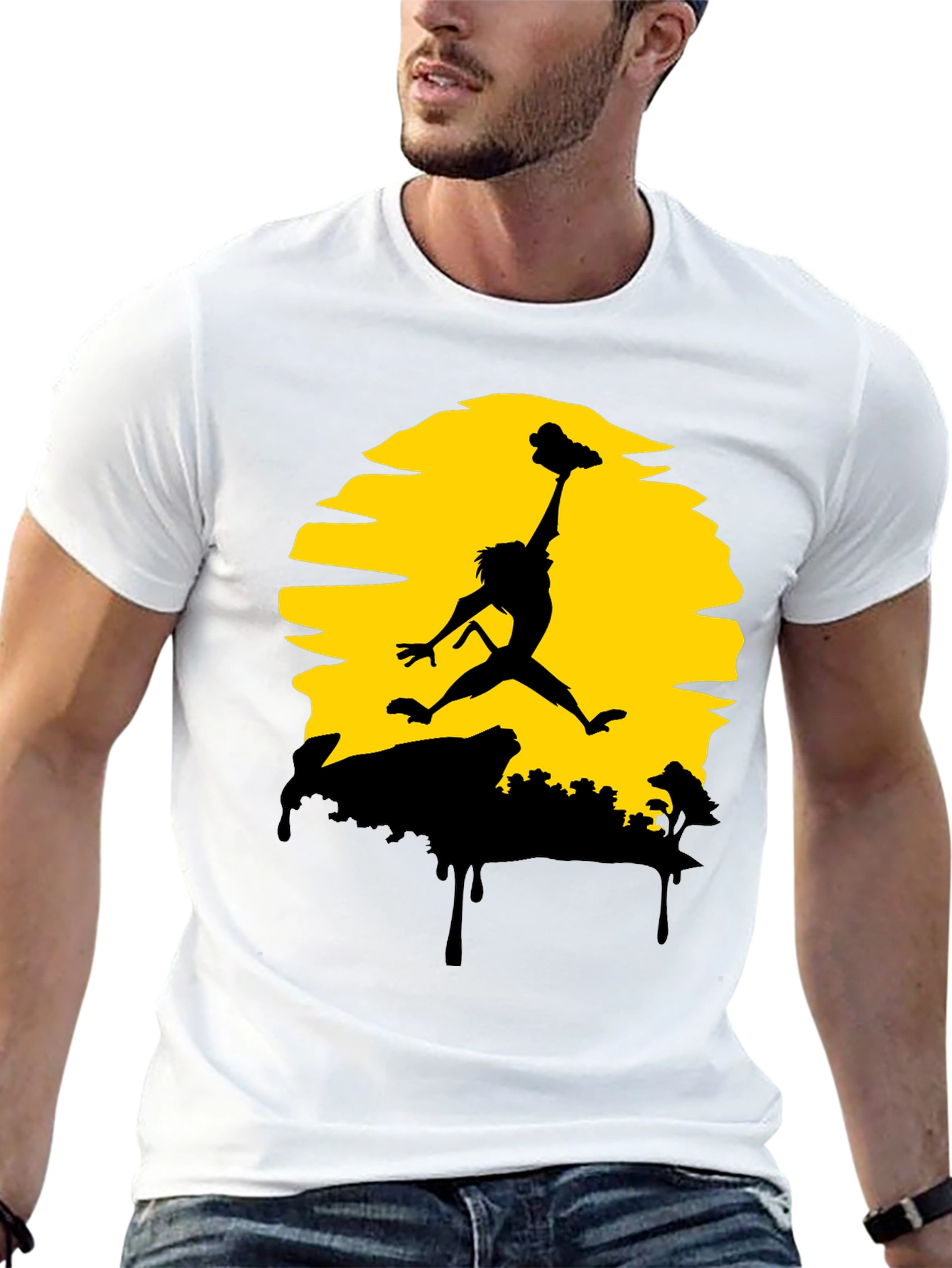 Lion King Simba Air Jordan T-Shirt - Black