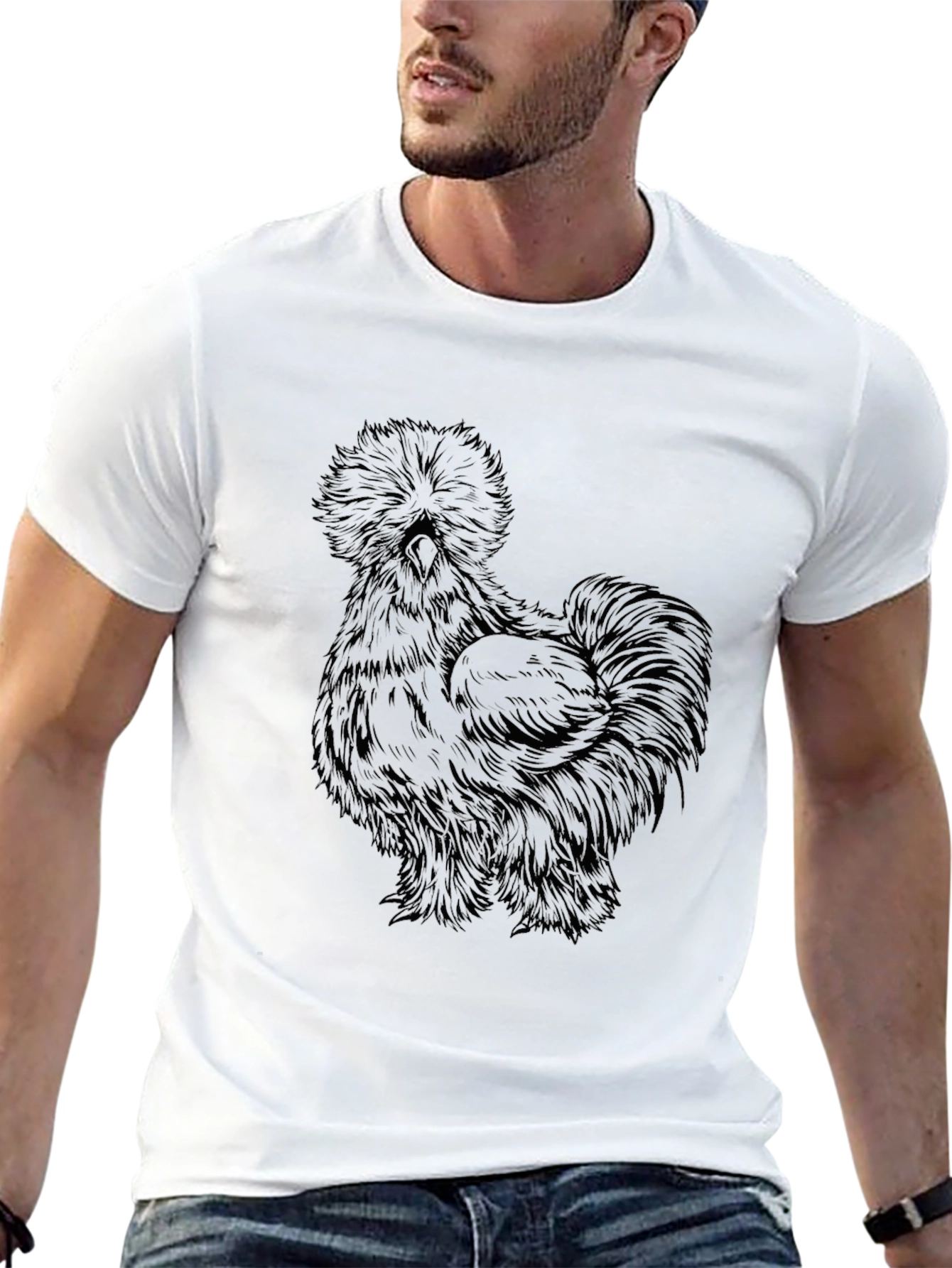 Black Silkie Chicken Graphic T-Shirt