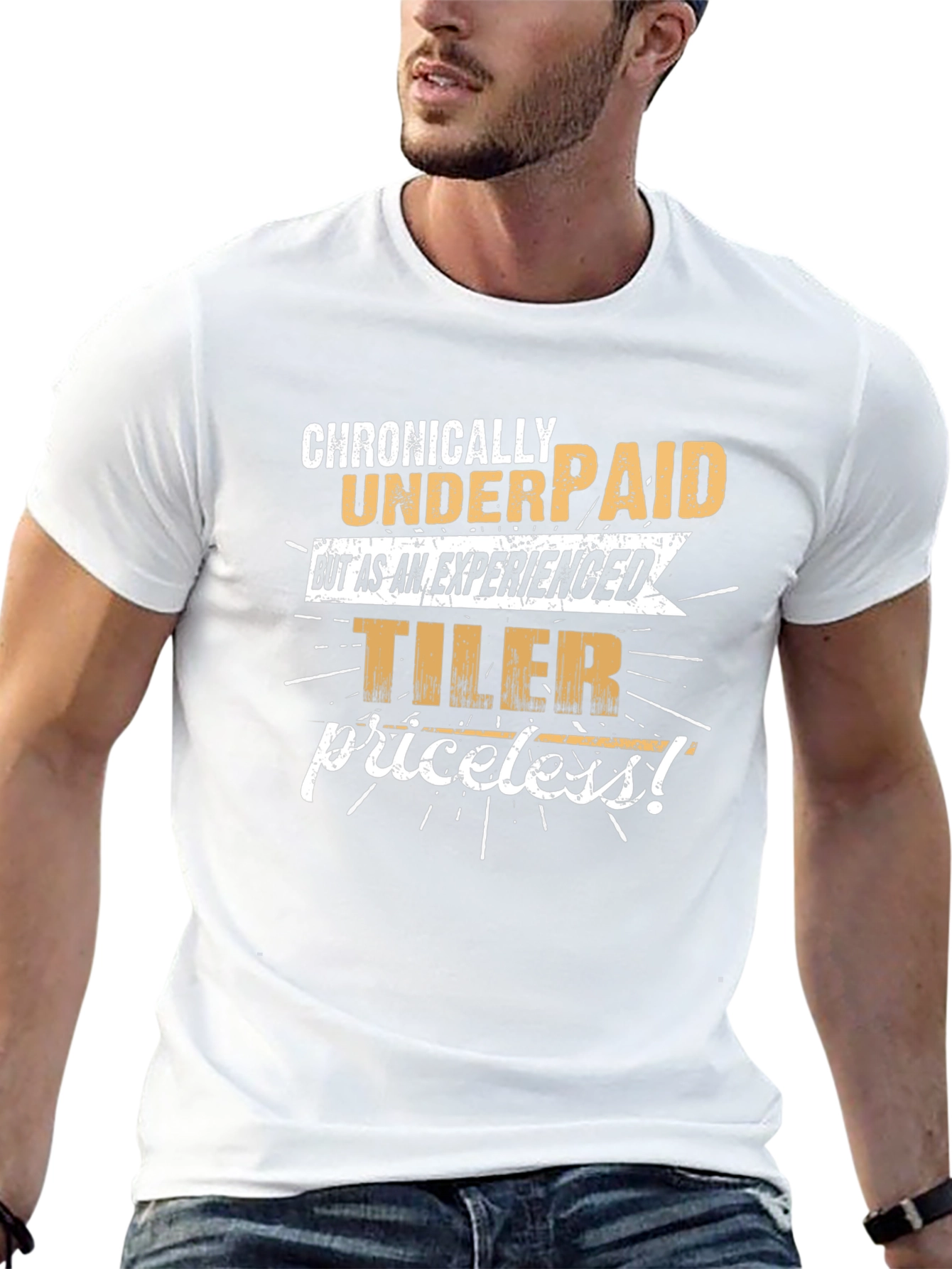 Chronically Underpaid Experienced Tiler Funny Black T-Shirt