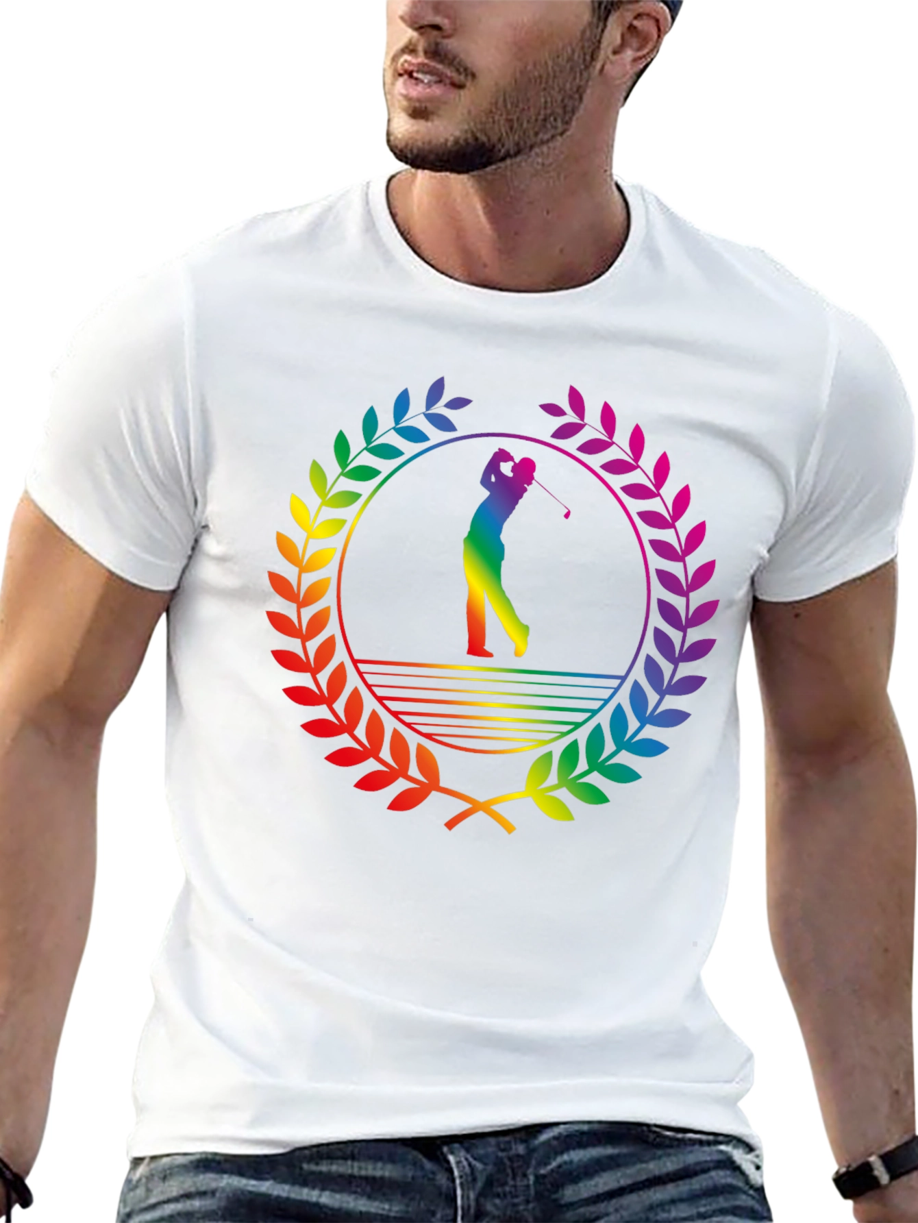 Rainbow Golfer T-Shirt - Sporty & Stylish