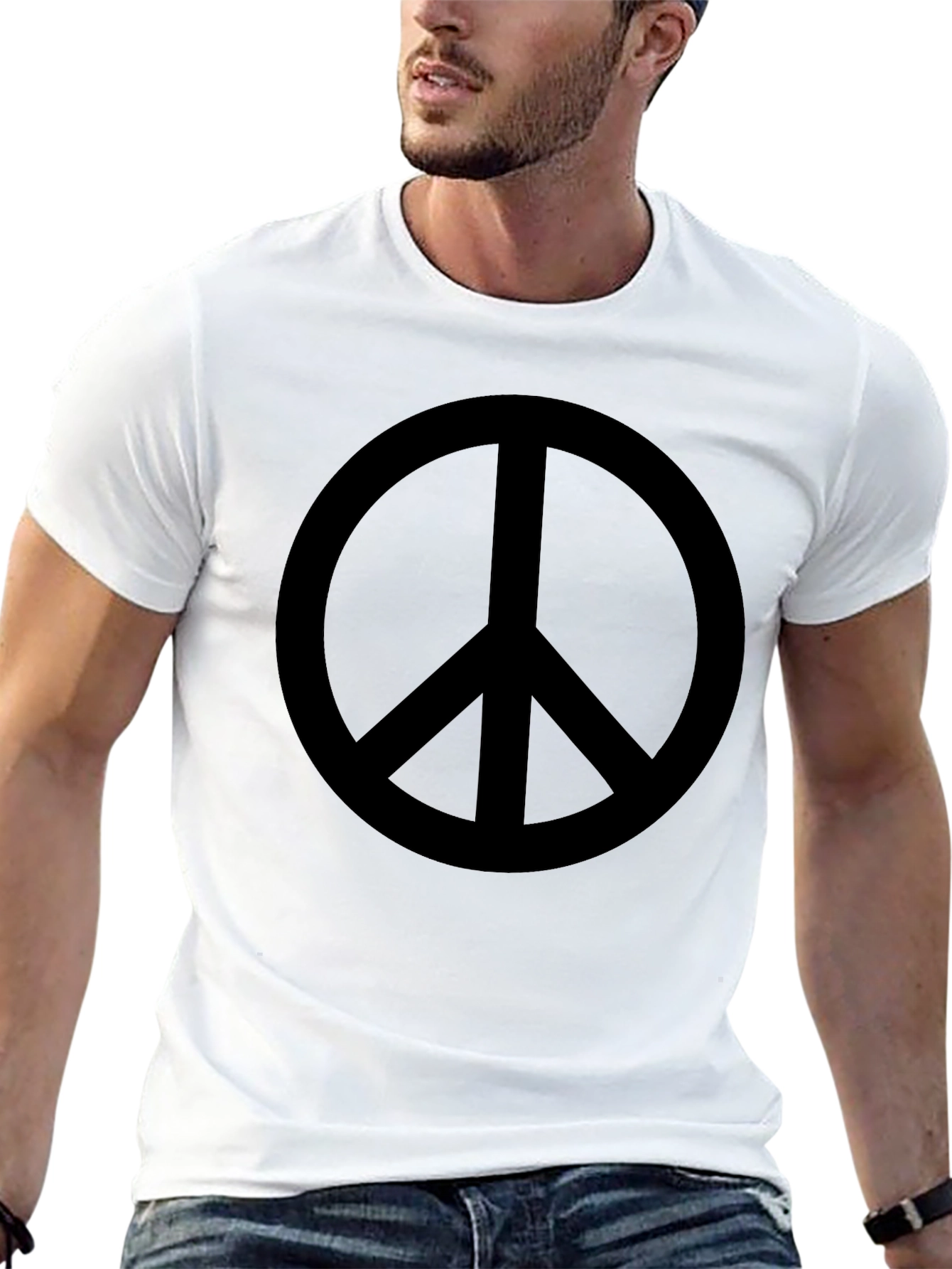 Peace Symbol Graphic Tee - Black