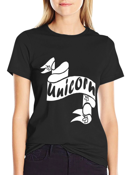 Unicorn T-Shirt - Black Cotton Casual Tee