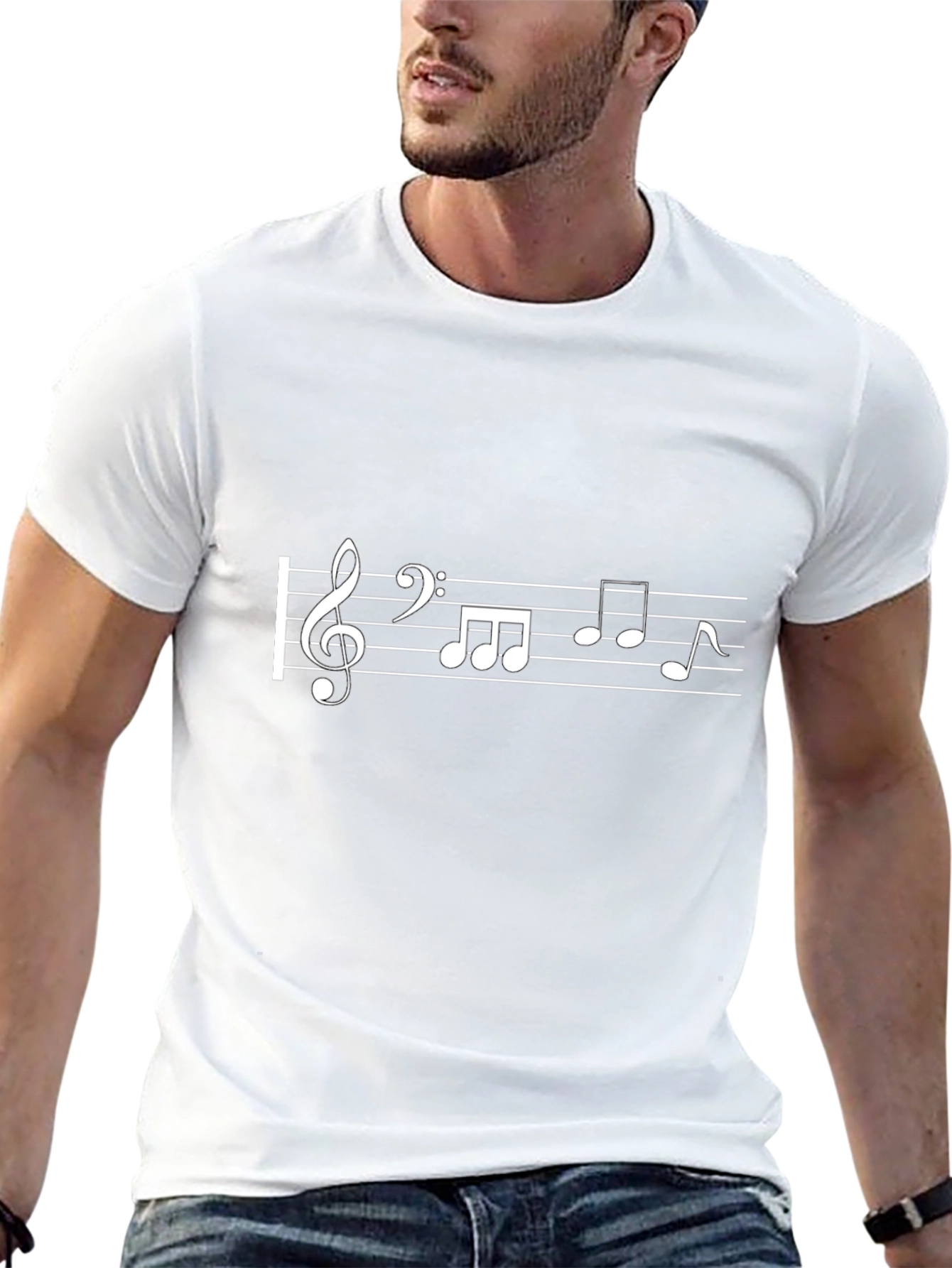 Musical Notes Black T-Shirt