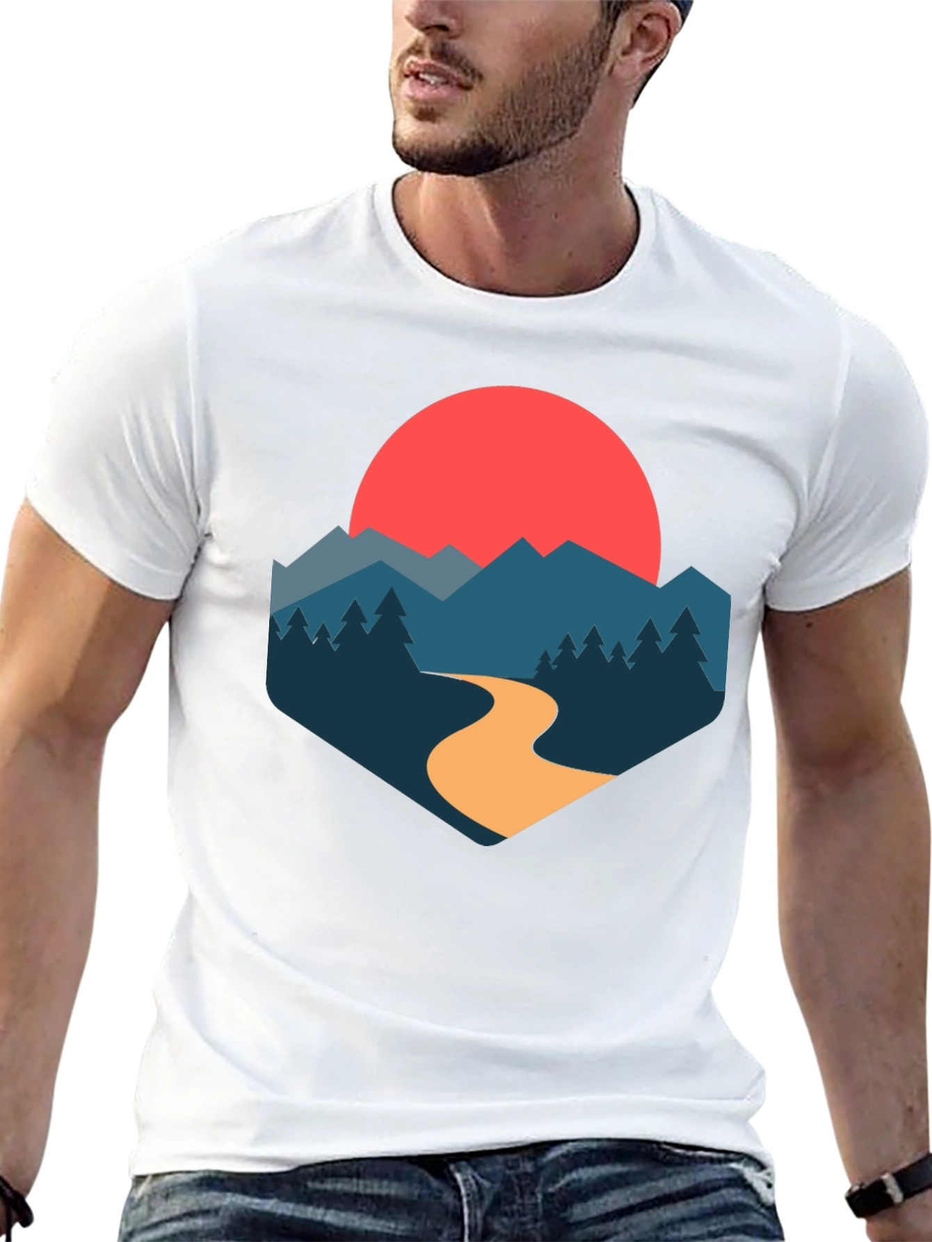 Mountain Sunset Graphic Tee - Stylish Nature-Inspired Design