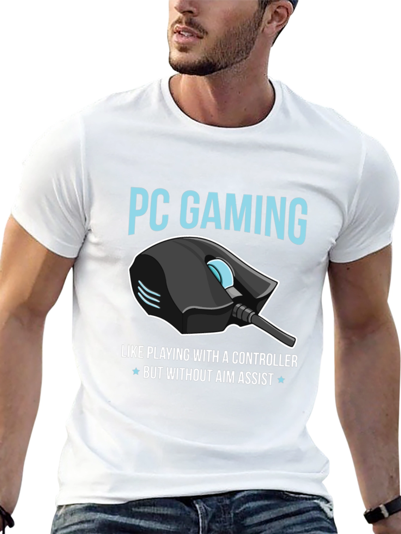 PC Gaming T-Shirt - No Aim Assist Needed!