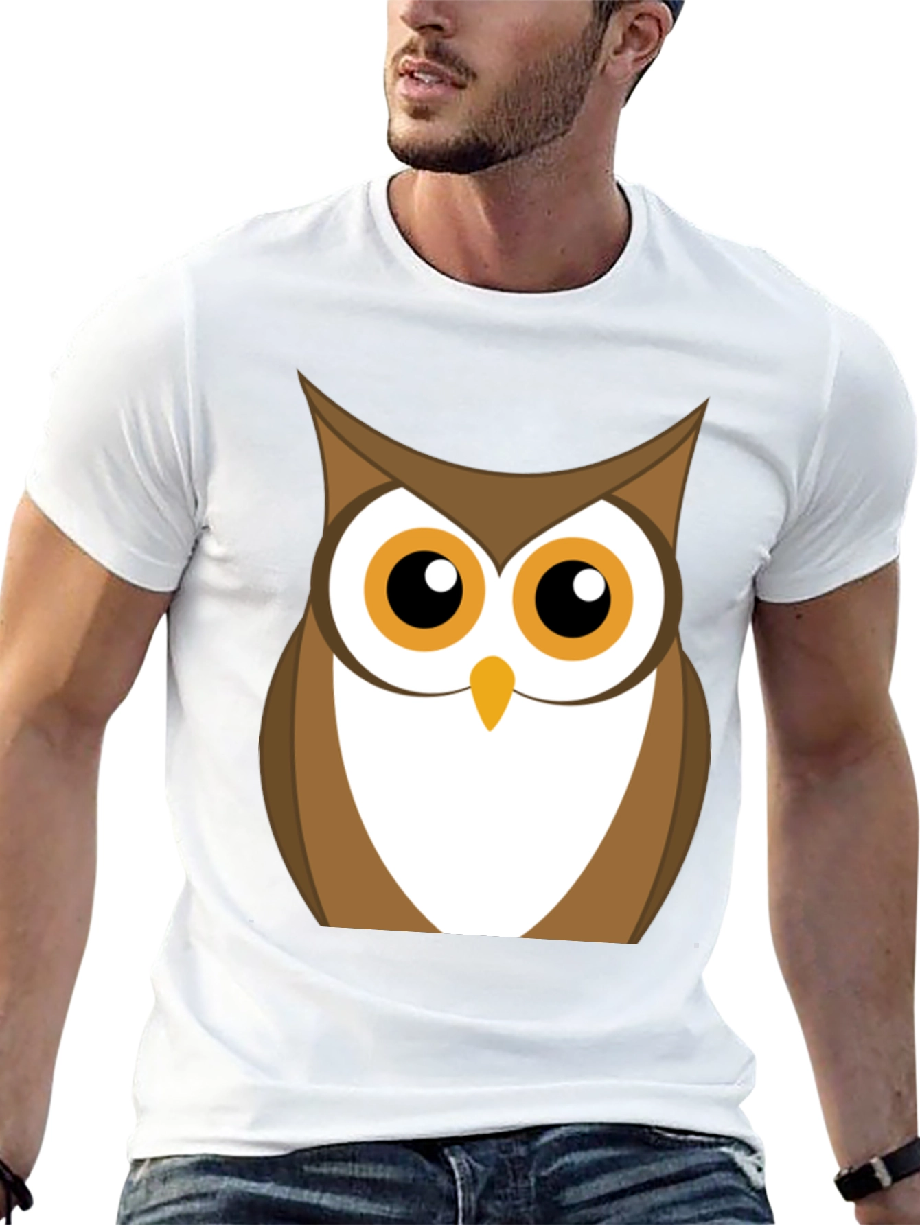 Owl Graphic Print Black T-Shirt