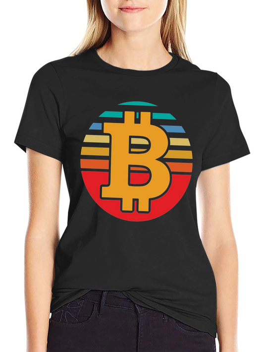 Bitcoin Retro Sunset Graphic Tee - Crypto T-Shirt