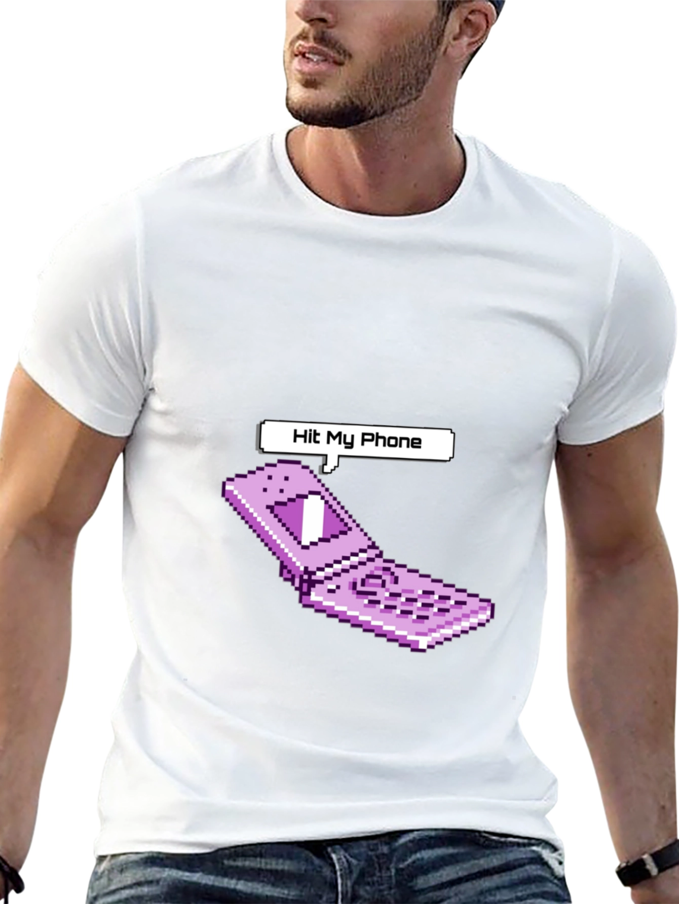 Retro Pixel Flip Phone T-Shirt - Hit My Phone