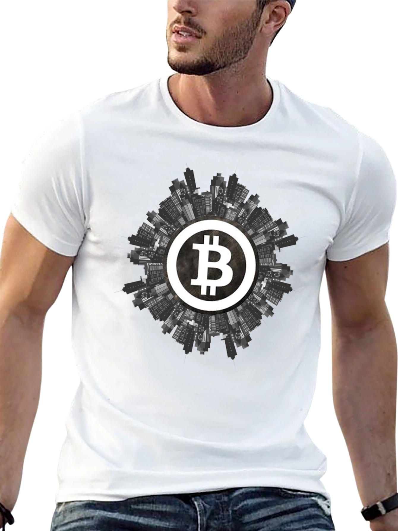 Bitcoin Cityscape Graphic Tee - Crypto Apparel