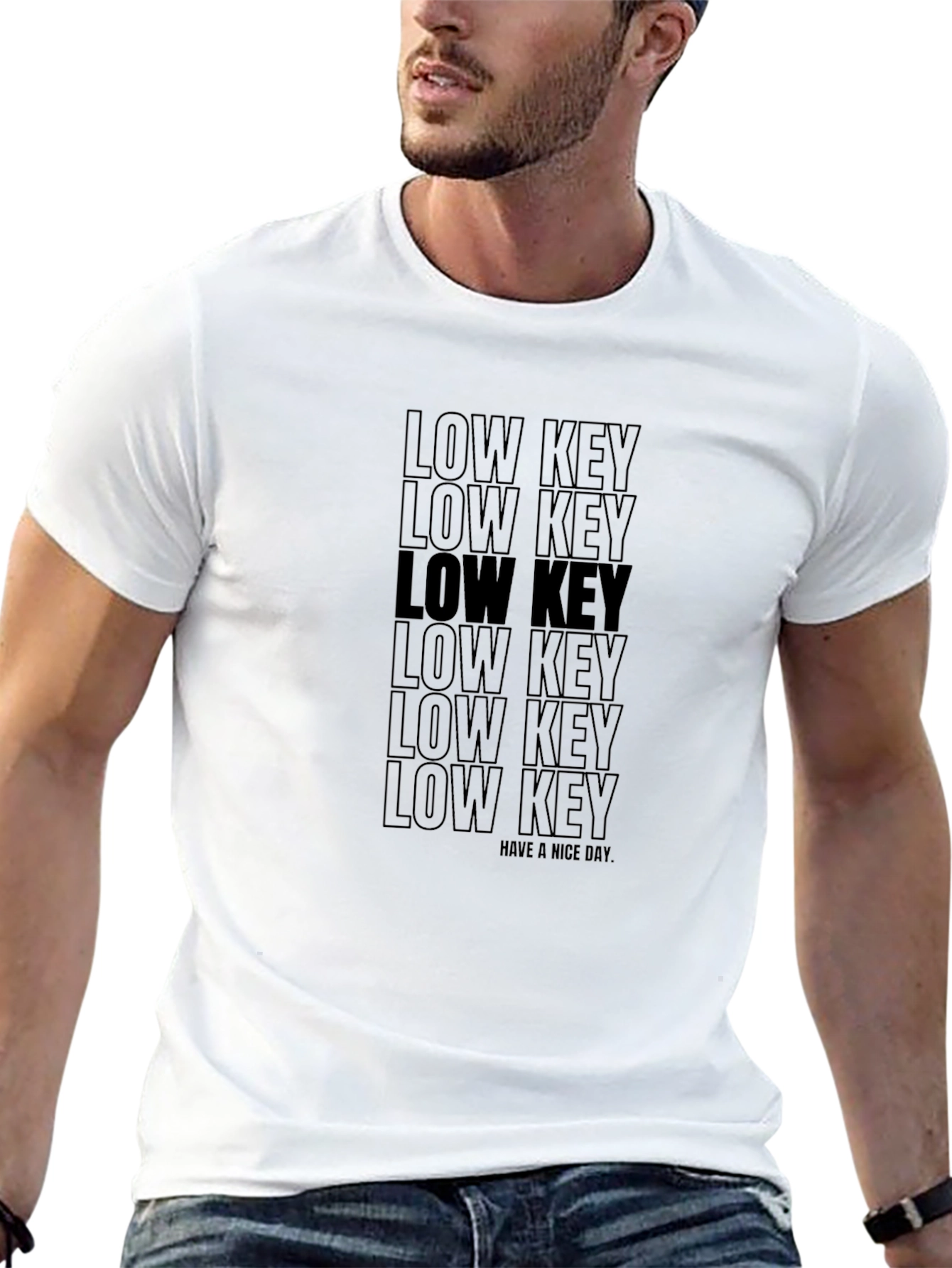 Low Key Graphic Print Mens Black T-Shirt